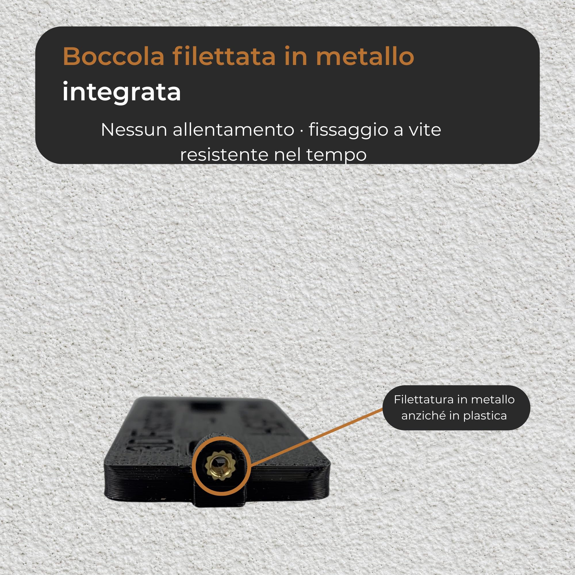 Generisch Supporto da parete compatibile con Nuki Keypad 1 – Copertura antifurto con vite di sicurezza Torx – senza tetto – Finitura simile all’intonaco – Nero