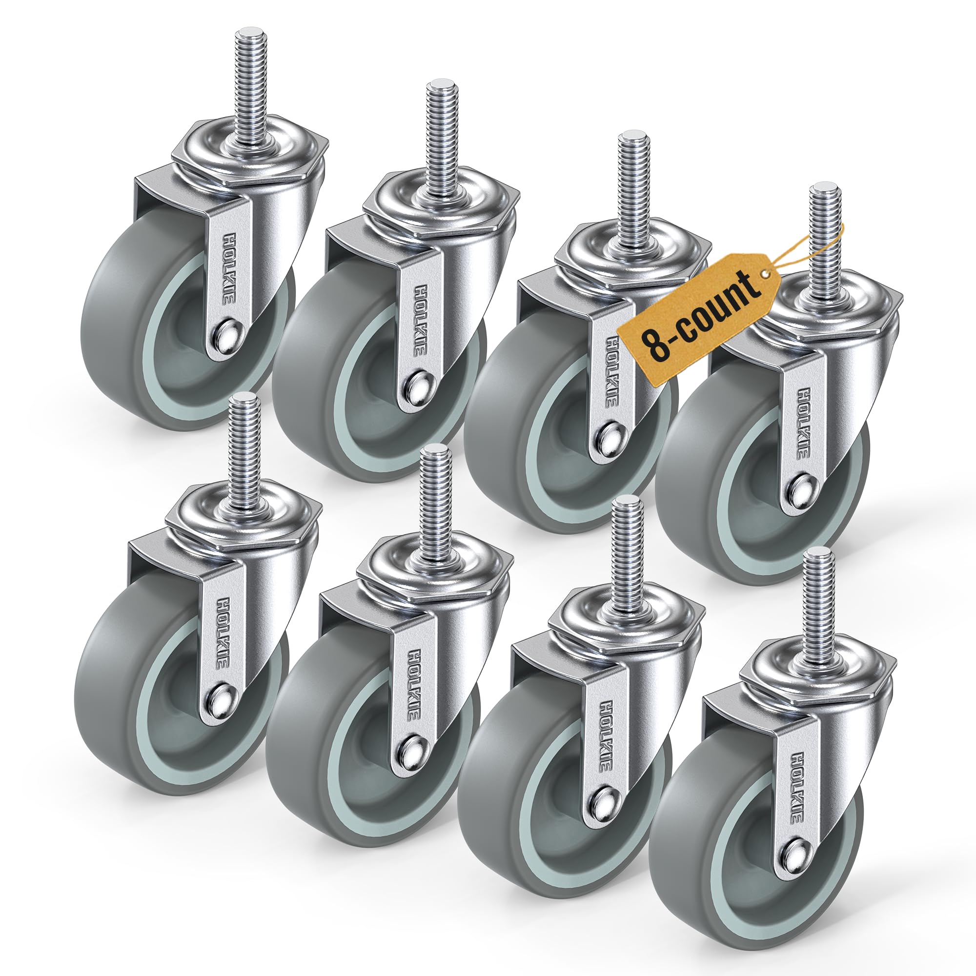 HOLKIE Stem Casters - Heavy Duty & Quiet Rolling -21 HOLKIE Stem Casters - Heavy Duty & Quiet Rolling -21