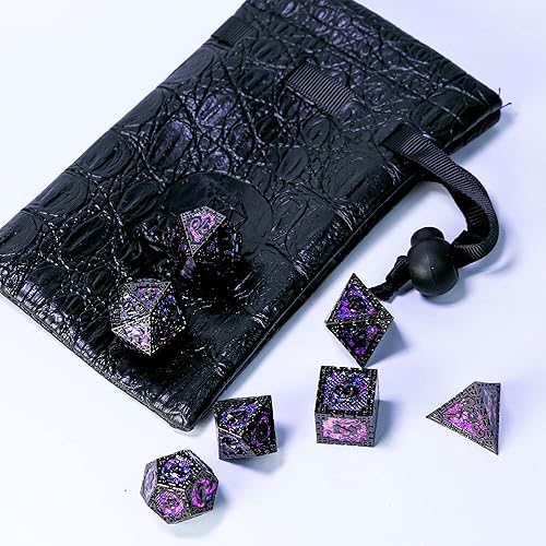 Miniatura 6 de UDIXI Juego de dados de metal DND, 7 piezas de dados poliédricos D&D, dados de dragón d y d para regalo de mazmorras y dragones, juego de dados de