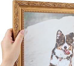 ArtToFrames 20x28 Frame, Wood Picture Frame 20 x 28 Inch Poster Frame | Bright Gold | Custom Poster Frame with Economy Acrylic & Backing | Elegant Decor for Photos Diplomas Art or Puzzles