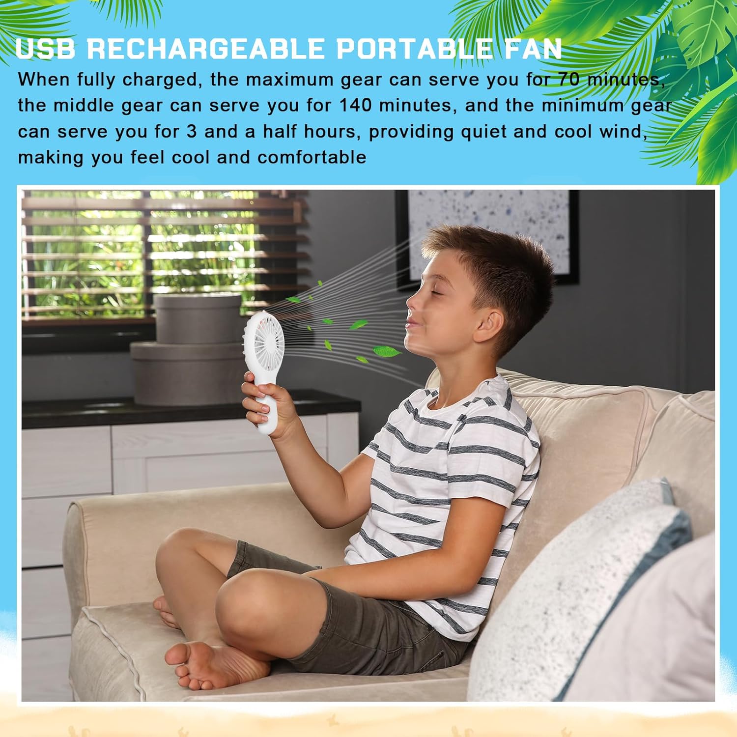 Woanger 12 Pcs Mini Handheld Fan Bulk 3 Speed USB Electric Battery Operated Small Portable Pocket Fan with Data Cable and Mounting Base Quiet Summer Gift for Wedding Camping Travel (White)