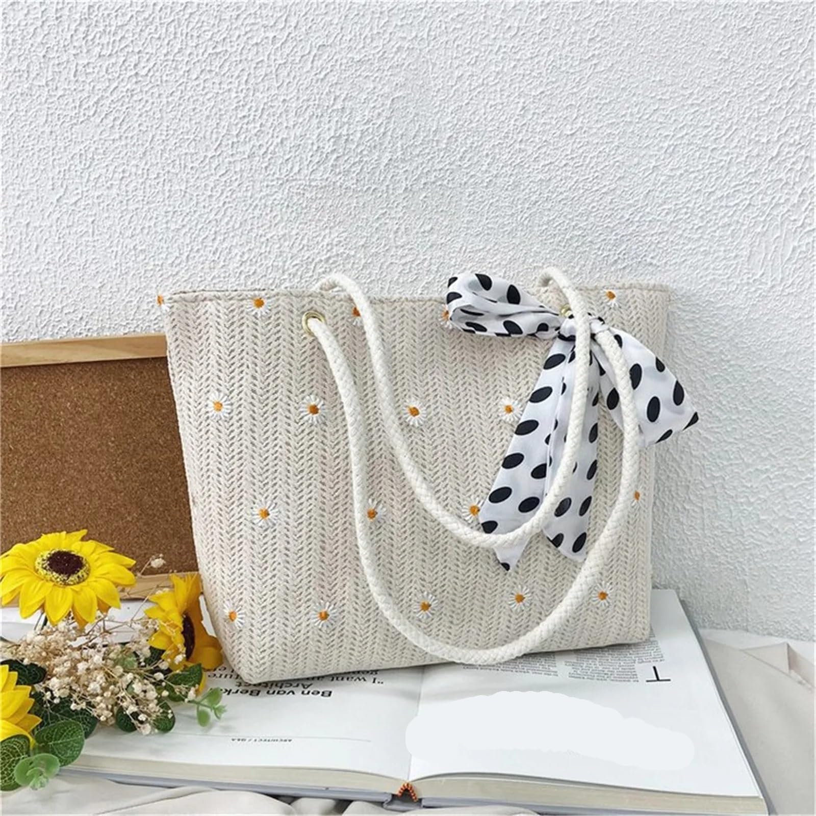 Borsa a tracolla estiva in paglia intrecciata casual in for donna Borse da spiaggia in di grande capacità Borsa da donna