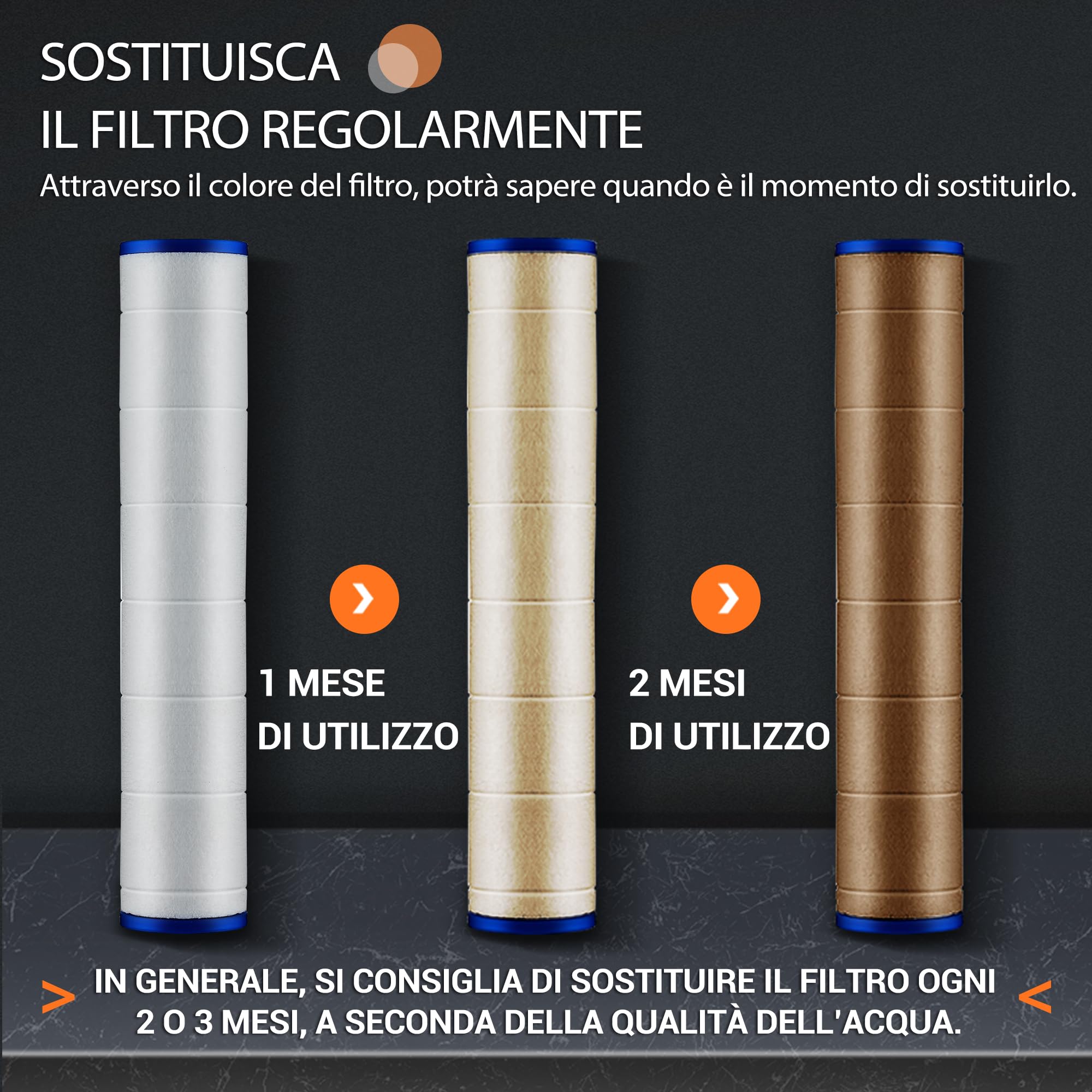 Soffione Doccia con Filtro Anticalcare Alta Pressione Purificatore d'Acqua 2 Filtri