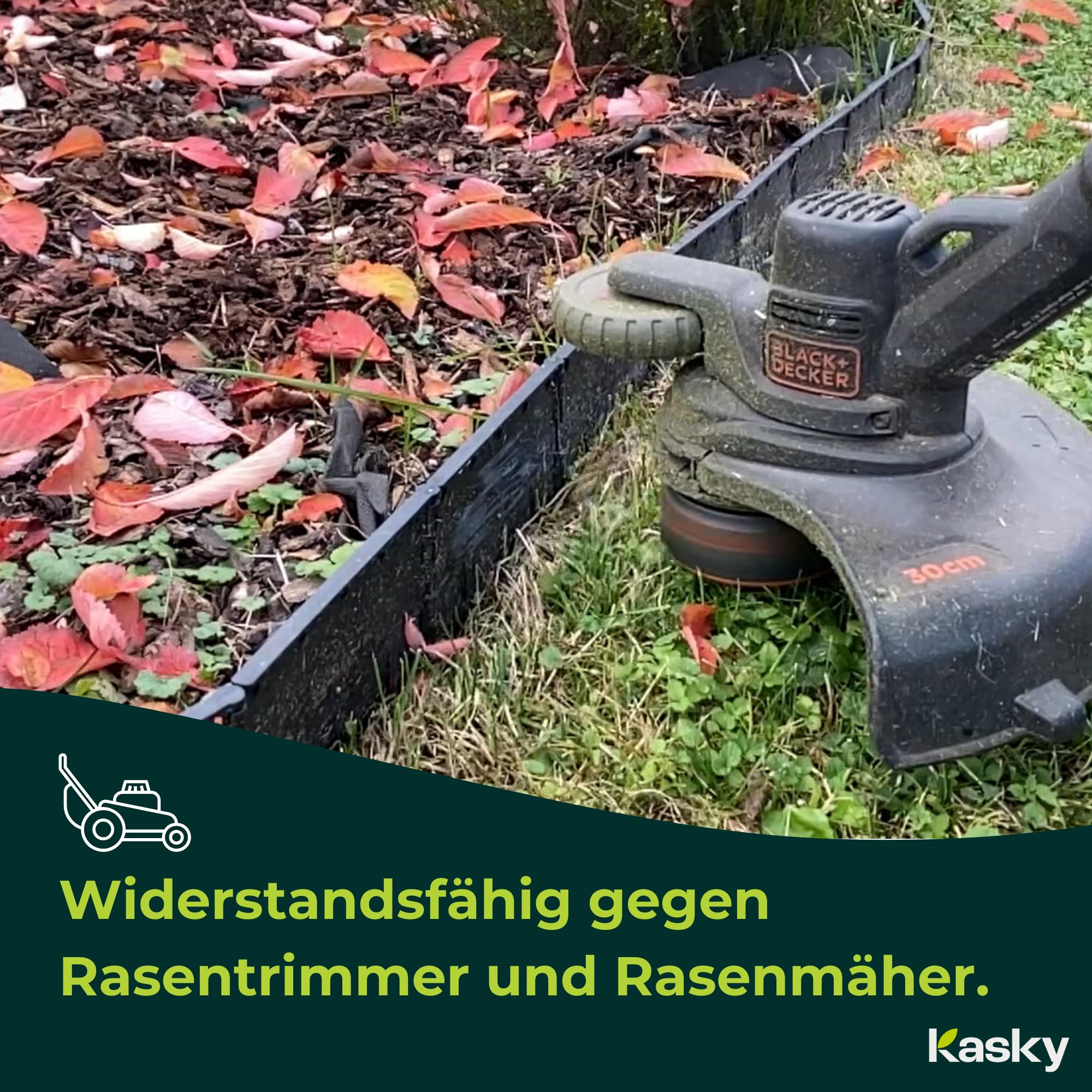 Leicht zu verarbeitende Rasenkante Kunststoff - Einfach einschlagen, Keine Gräben ausheben - Sehr Stabile & Flexible Beeteinfassung - Unsichtbare Beetumrandung aus recyceltem Plastik - 5,35 m