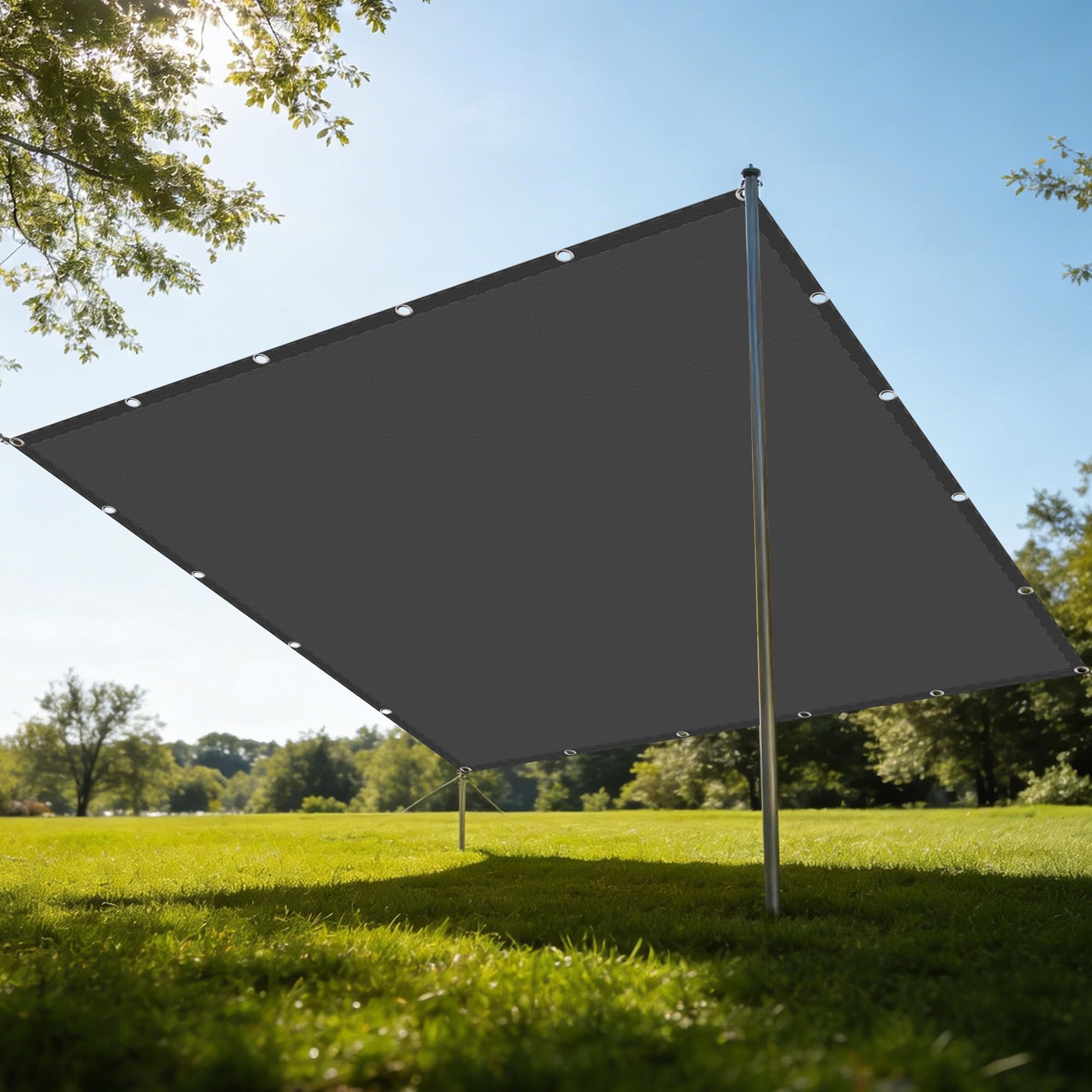 Rectangle Shade Sail 2.2 x 3.2 m Waterproof Waterproof Shade Sail Breathable for Garden, Patio, Privacy Balcony, Yard, Outdoor Sun Protection, Dark Grey