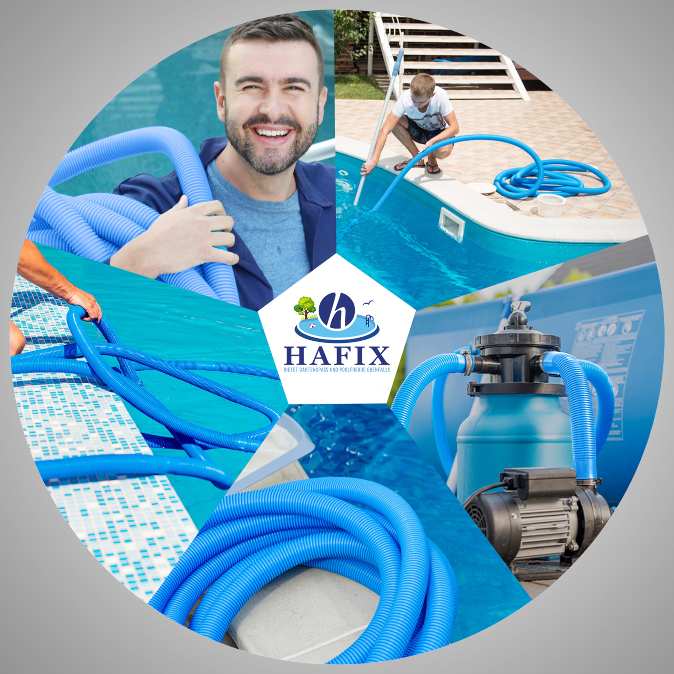 Produktbild von 2er-Set Schwimmbadschläuche, 32 Mm Weißer Schlauch, Schwimmbad-Vakuumschlauch, Schwimmbadpumpe