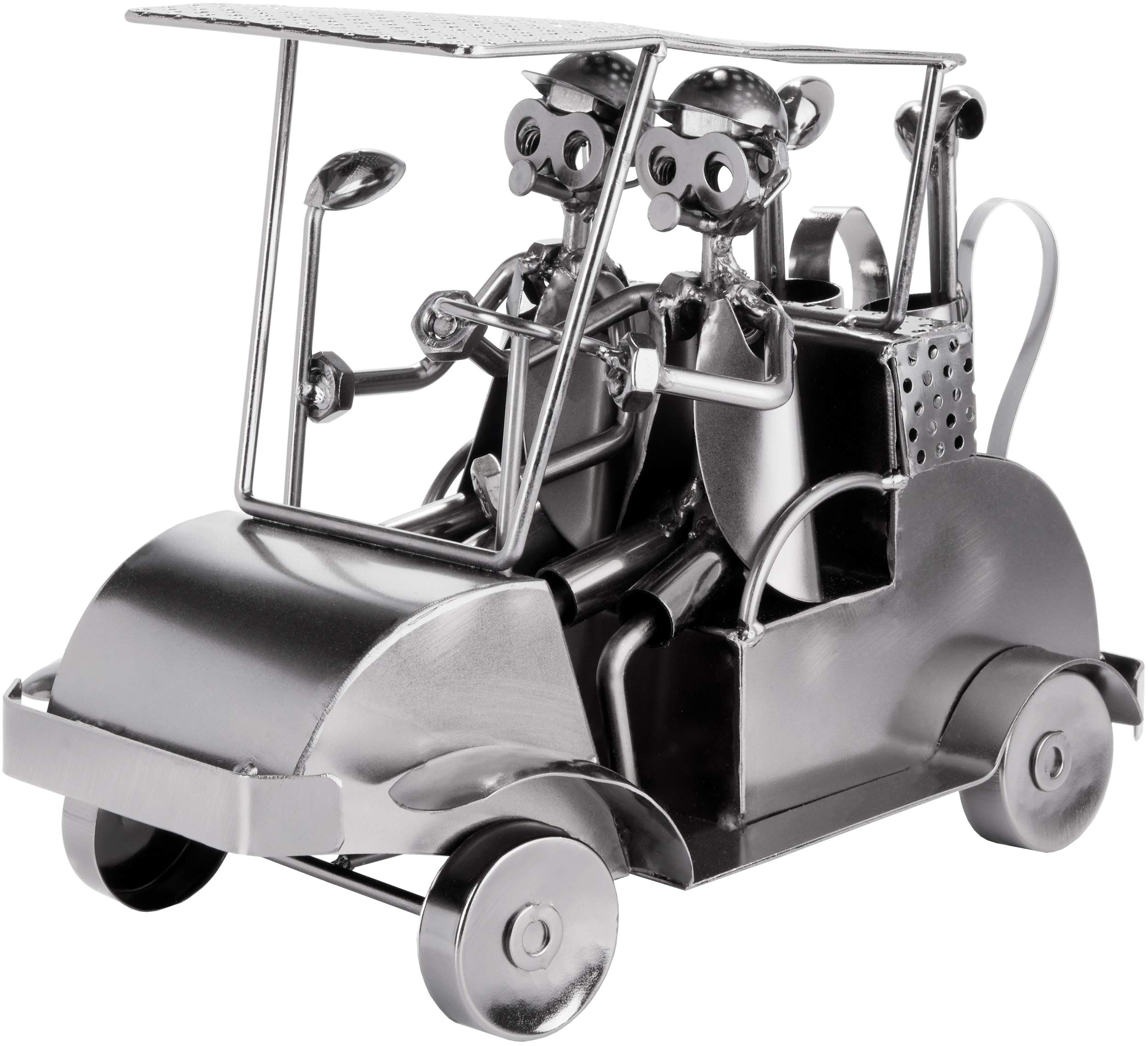 BRUBAKER Vite Uomo Golf Cart - Figura Artigianale in Ferro Uomo di metallo Golf - 24 cm in Metallo Figura Idea Regalo per i Giocatori di Golf e Gli Appassionati di Golf