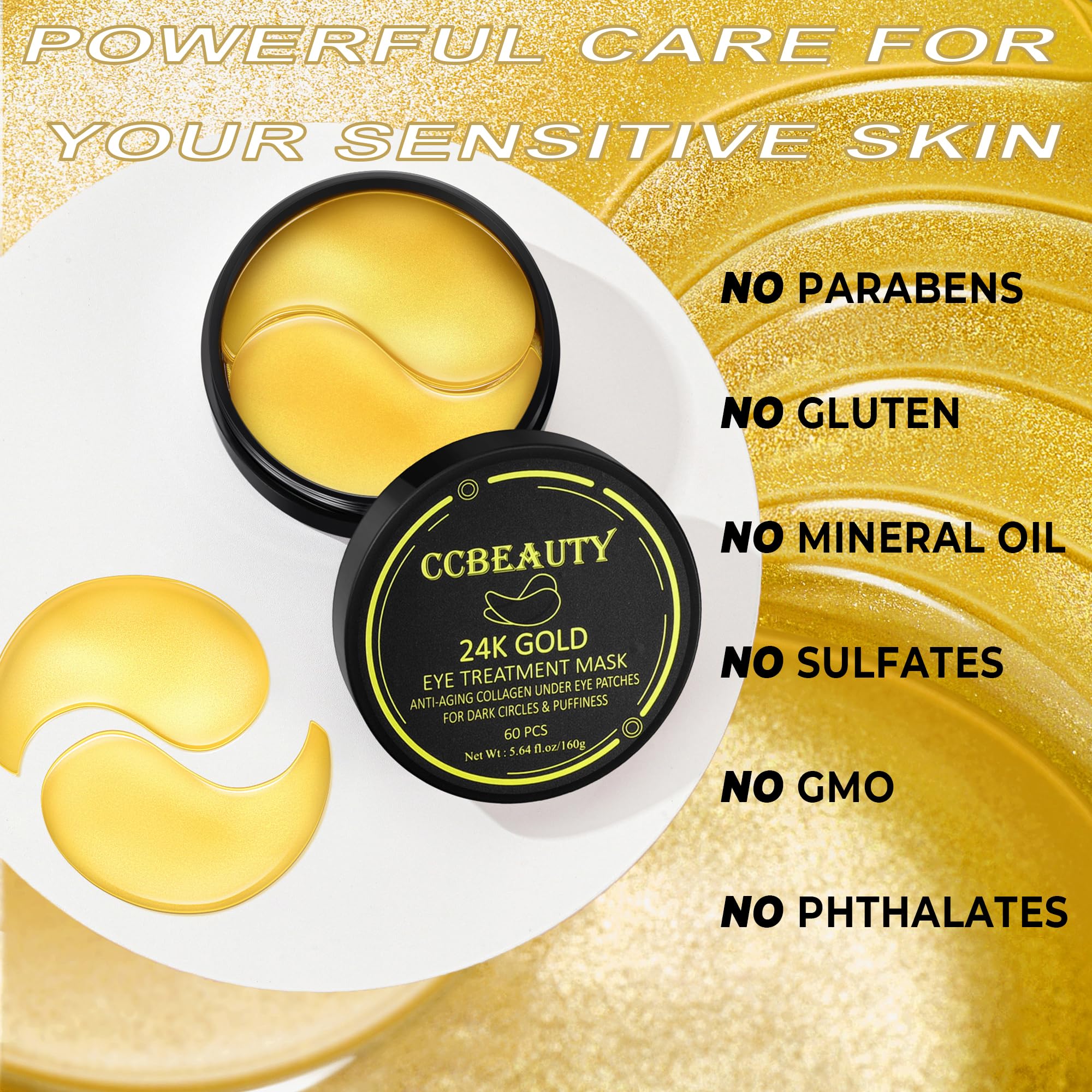 Snapklik.com : 24K Gold Under Eye Patches For Puffy Eyes, Dark Circles ...
