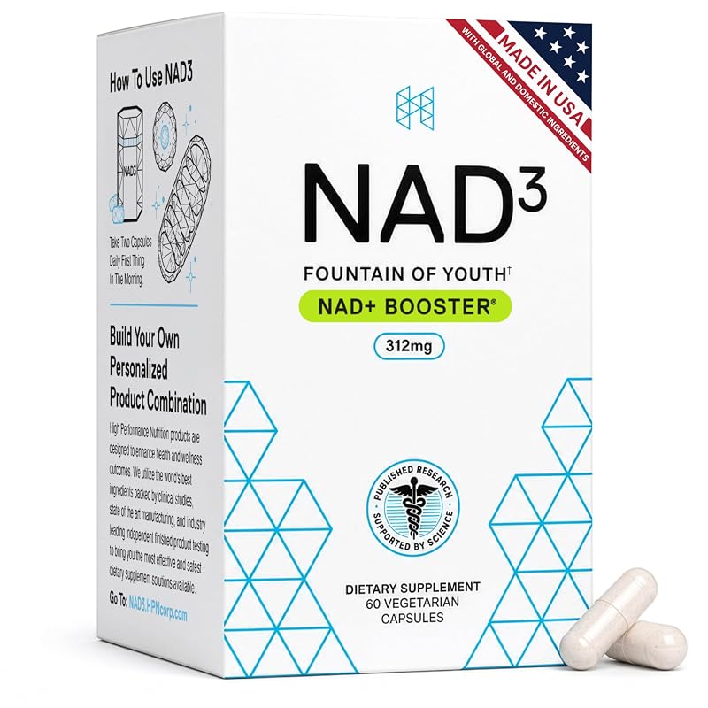 HPN Suplemento de NAD3 com Wasabi Japonica, teacrina e ácido nicotínico de cobre, 60 cápsulas