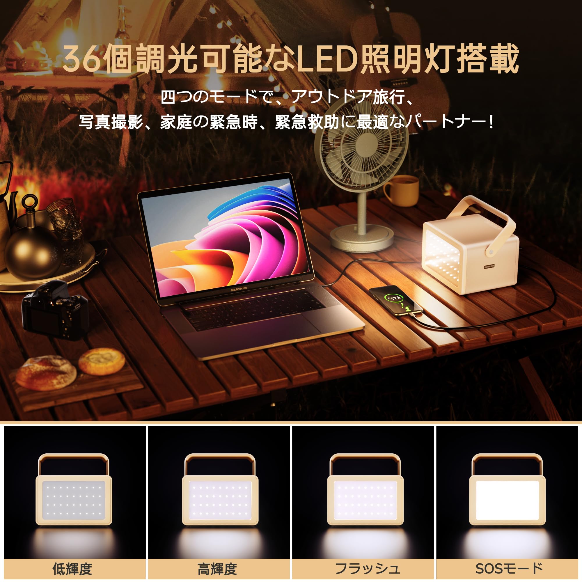 Amazon.co.jp: Acecow ポータブル電源 小型 298Wh 大容量 ポータブル