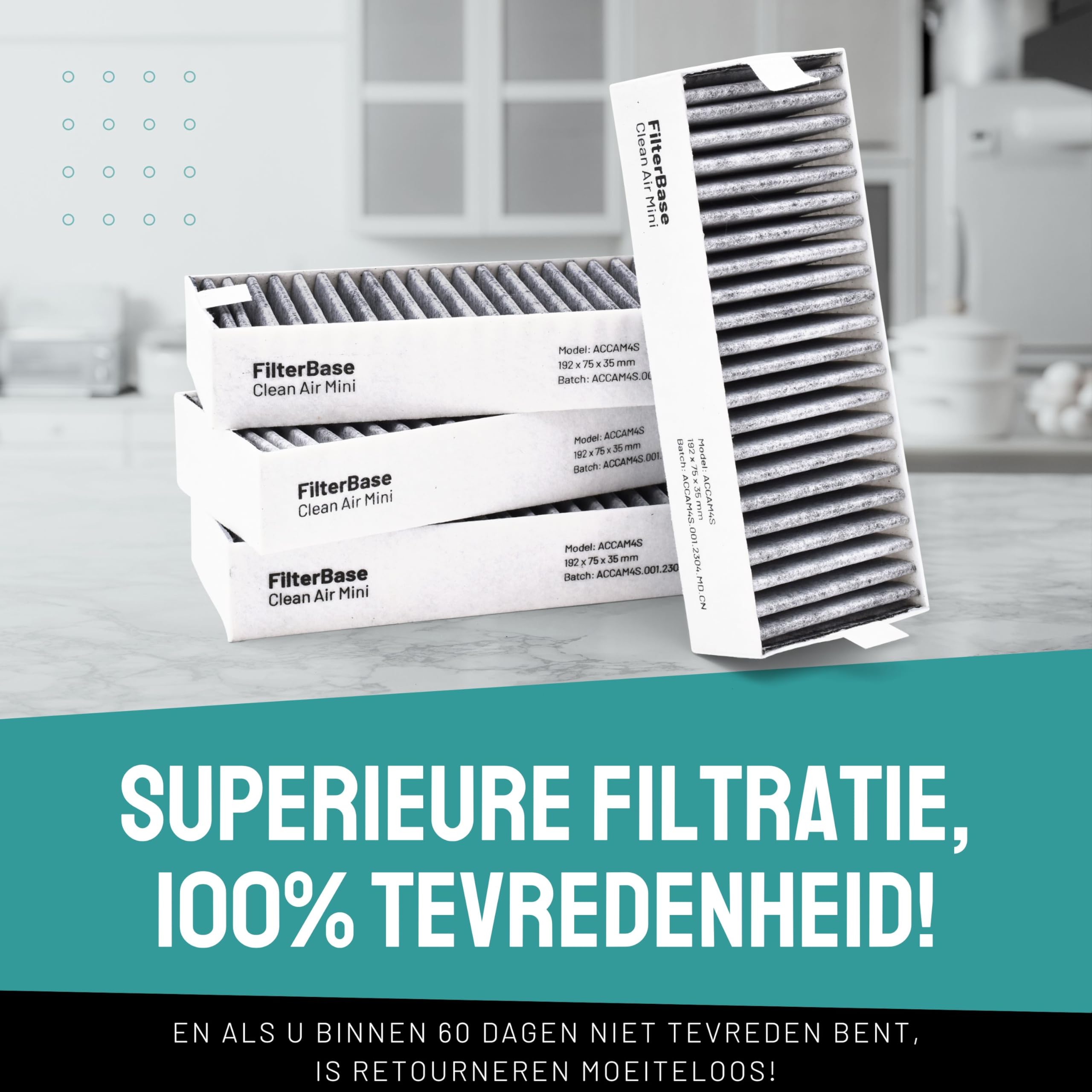 Alapure CleanAir Koolstoffilter geschikt voor Bosch 17007505 / 17004796
