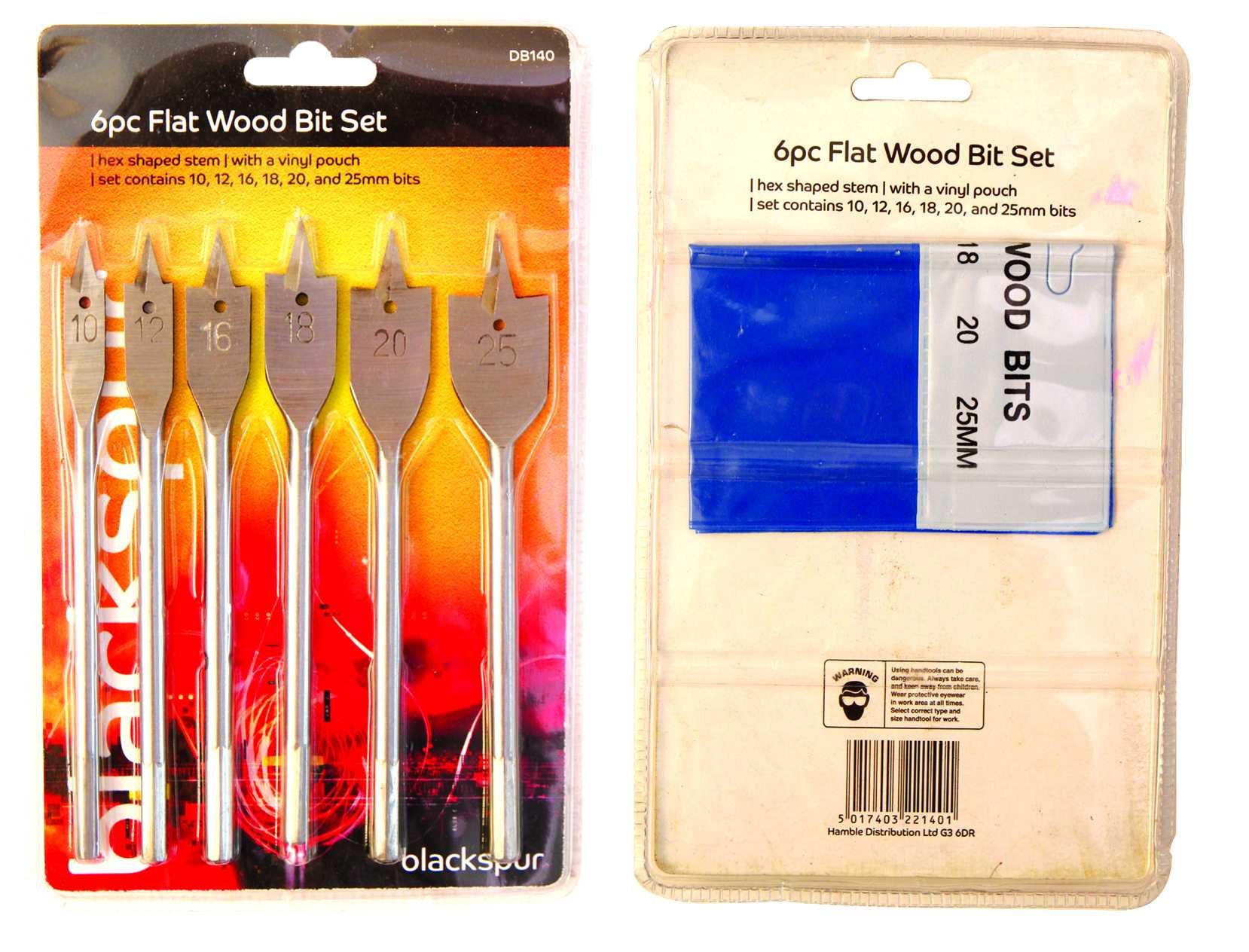 Blackspur BB-DB140 Flat Wood Drill Bit Set