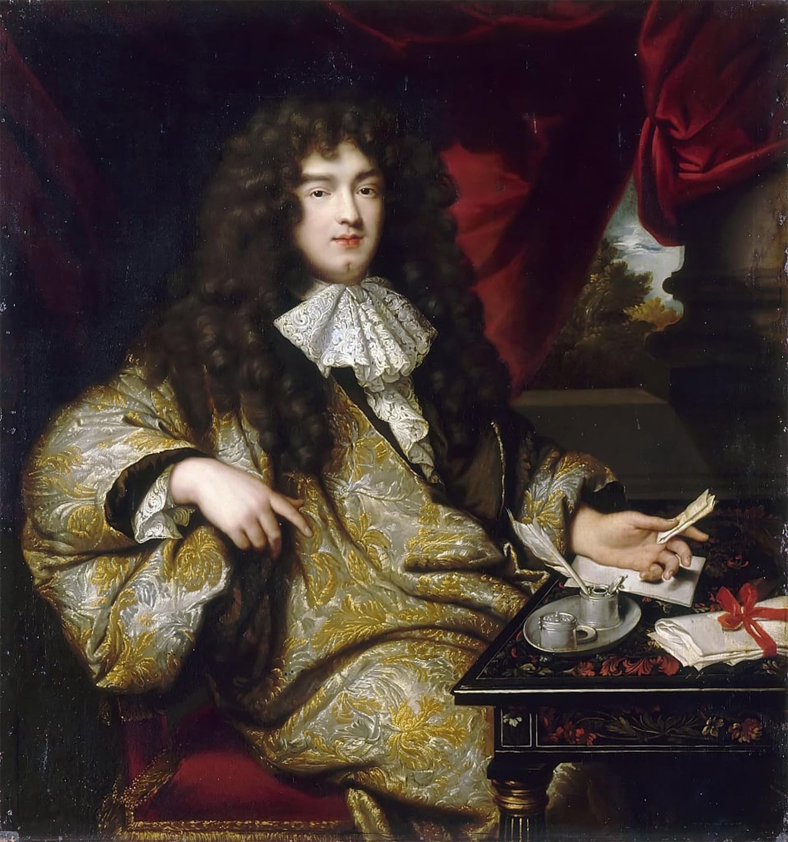 ARTXLXXBN Famous Painting Canvas Artwork Graffiti Print Jean Baptiste Colbert by Jean Marc Nattier Portrait Canvas Image for Home Decor 60x90cm
