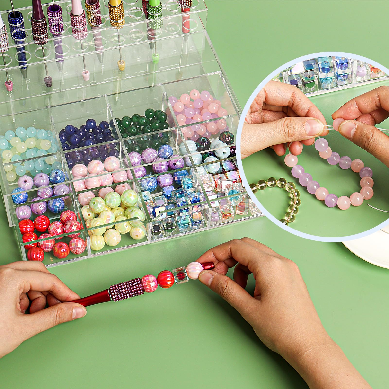 Présentoir à stylos en acrylique avec 24 emplacements pour stylos - 12 compartiments - Présentoir à crayons pour la maison, le bureau, les fournitures scolaires