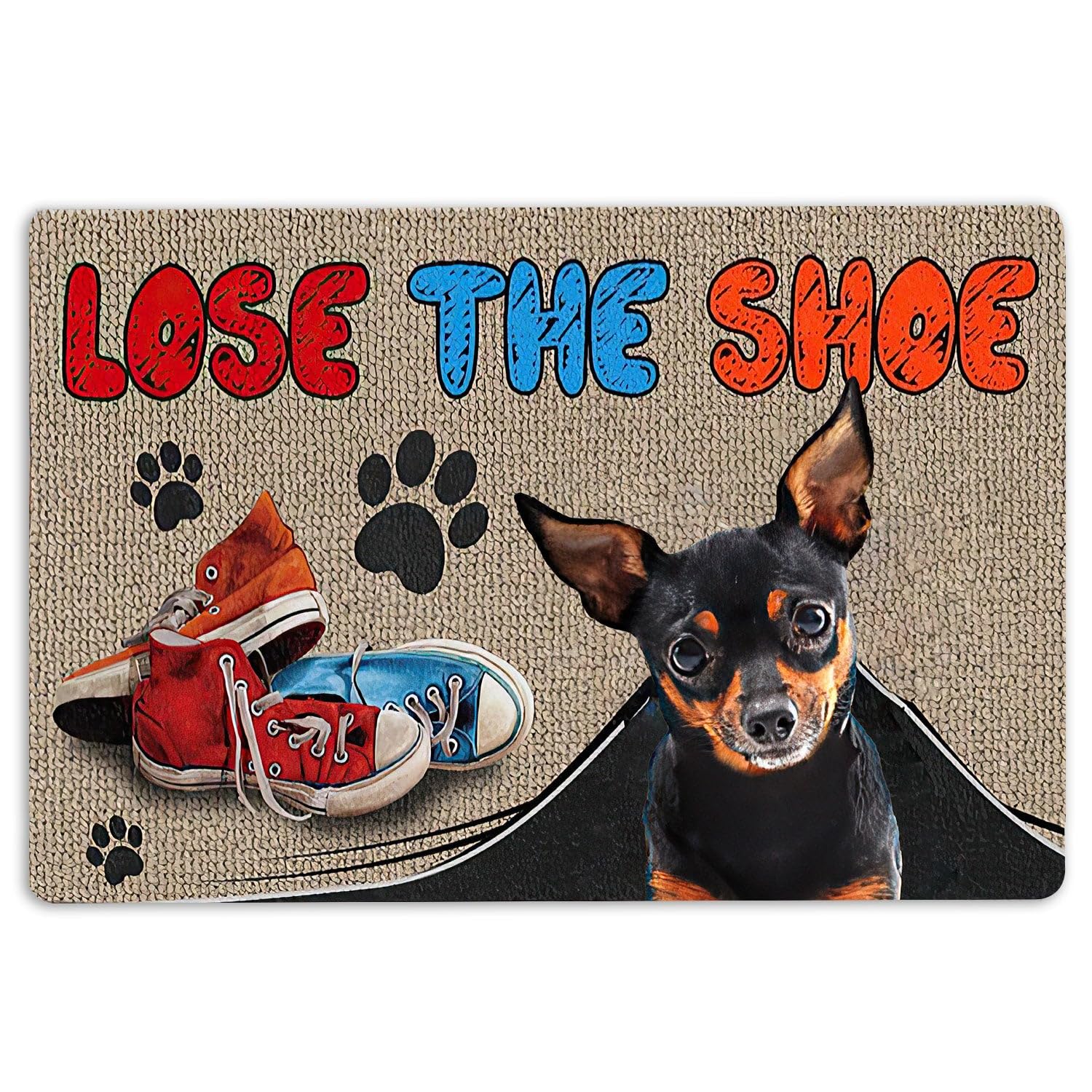 Miniature Pinscher Door Mat Miniature Pinscher Lose The Shoes Gift For Dog Puppy Pet Lover Welcome Non-Slip Mats Funny Doormat Bathroom Kitchen Front Porch Rugs Entrance 16 * 24in/40 * 60cm