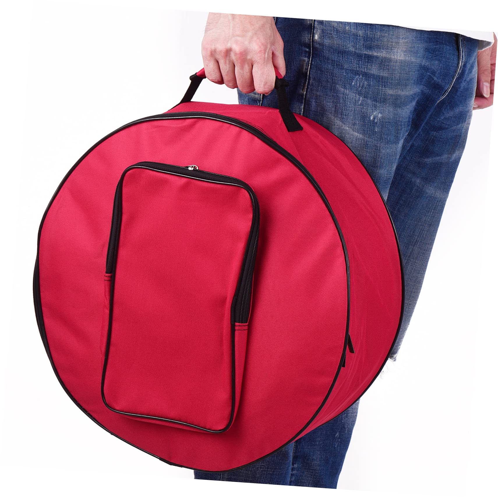 Alasum Borsa per Rullante 13-14 Pollici Imbottita Oxford Rossa Tracolla Portatile per Accessori Percussioni per Esibizioni All'aperto