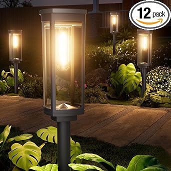 NEWMESSI Solar Path Lights, 12 Pack, Warm White, IP65