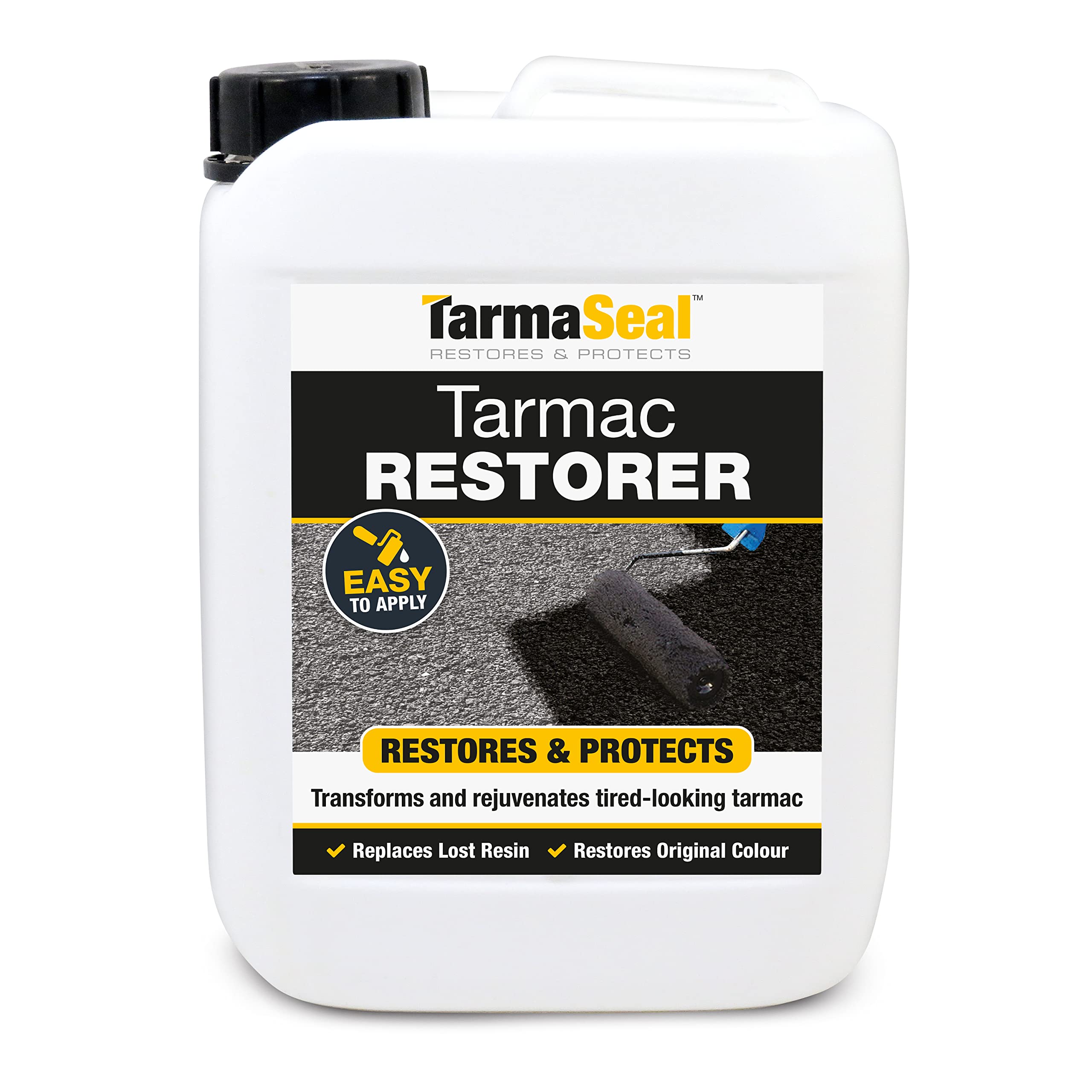 Smartseal Tarmaseal Tarmac Restorer - Black - Superior in Performance to Tarmac Paint for Repairs and Restoration of Tarmac driveways. Makes Old Tarmac Surfaces Look Like New. (5 Litre)…