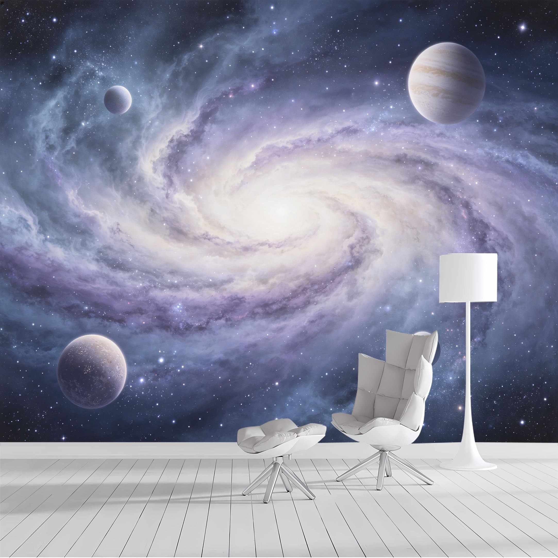 Custom Size Wall Mural Cosmic Nebula Planets Space SciFi Fantasy Swirling Galaxy 3D Effect SelfAdhesive Wall Fabric Removable Peel and Stick Wallpaper for Living Room Bedroom Bathroom