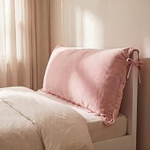Gerrii Pink Headboard Pillow Twin Size College Dorm Headboard Backrest Pillow Cushion Removable Pillowcase for Dorm Bed Back to School Supplies Daybed Reading Sitting Working Lying Down
