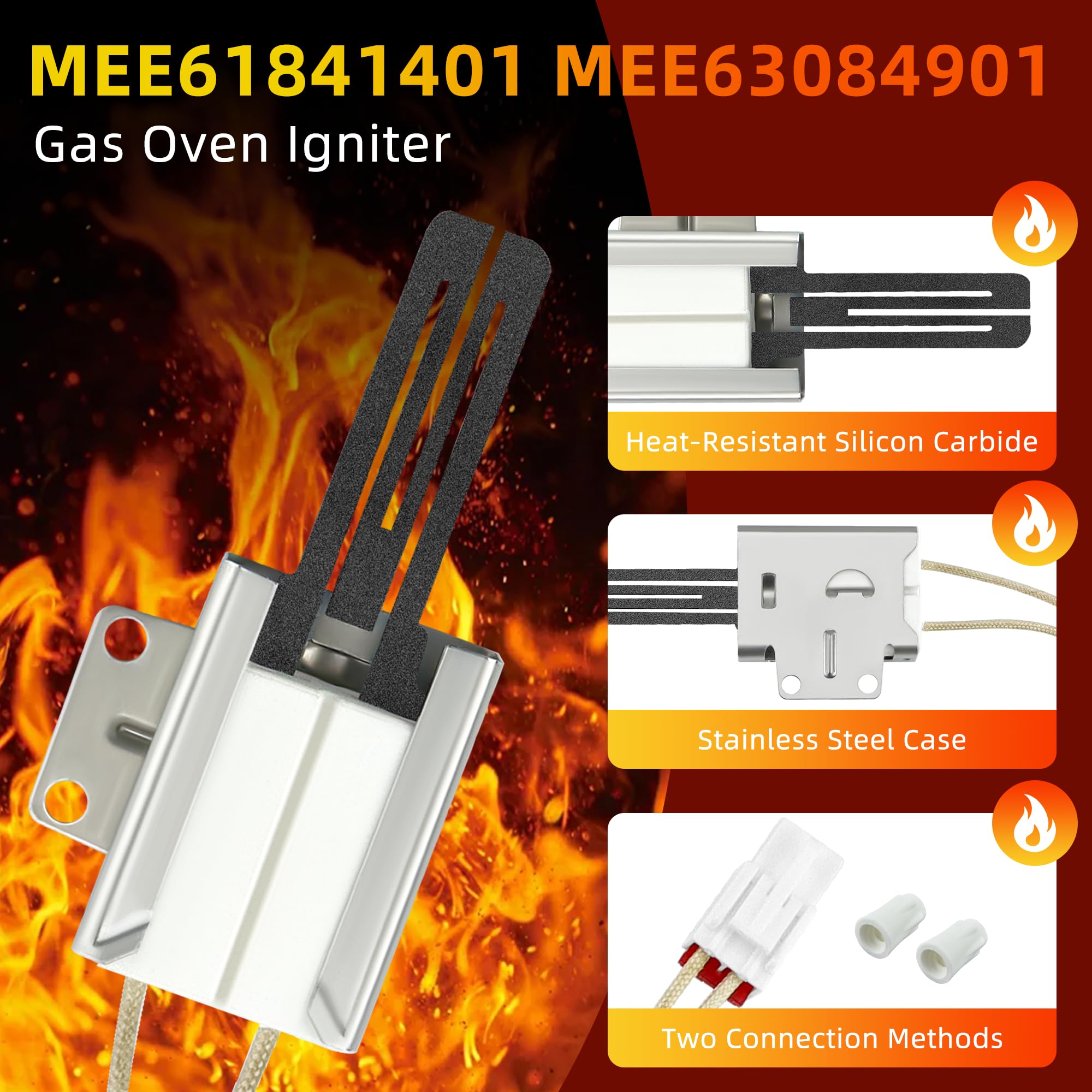Amazon.com: Gas Range/Oven Igniter MEE61841401 with Connector Plug  
