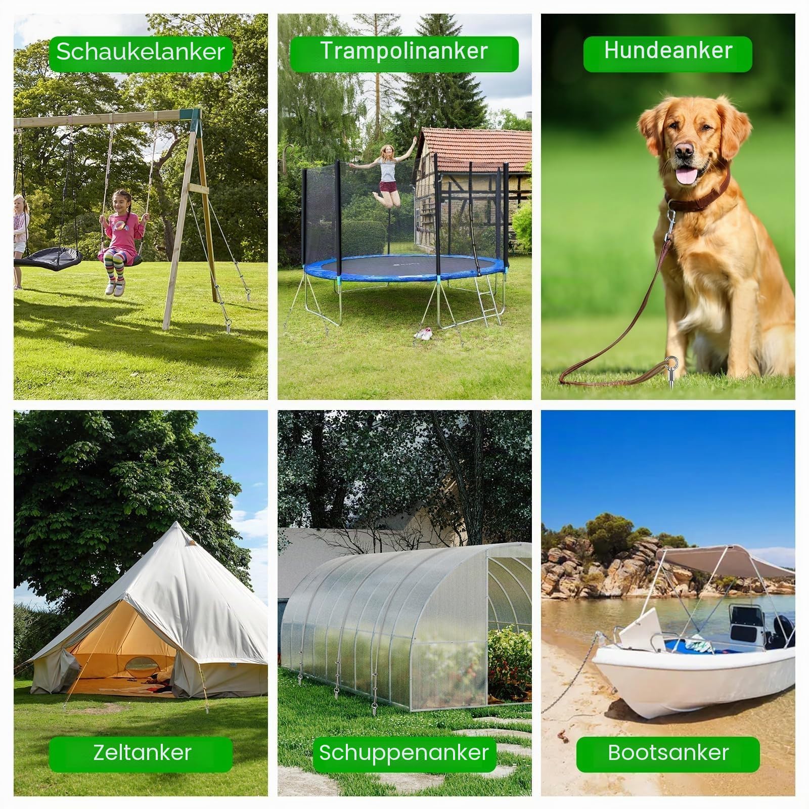Schwerlast Bodenanker Trampolin 4 Pack, 76cm Schraubanker mit T-Griff & 14 mm Bohradapter,Erdanker Bodenanker für Trampolin, Vordächer, Schaukel, Pavillon