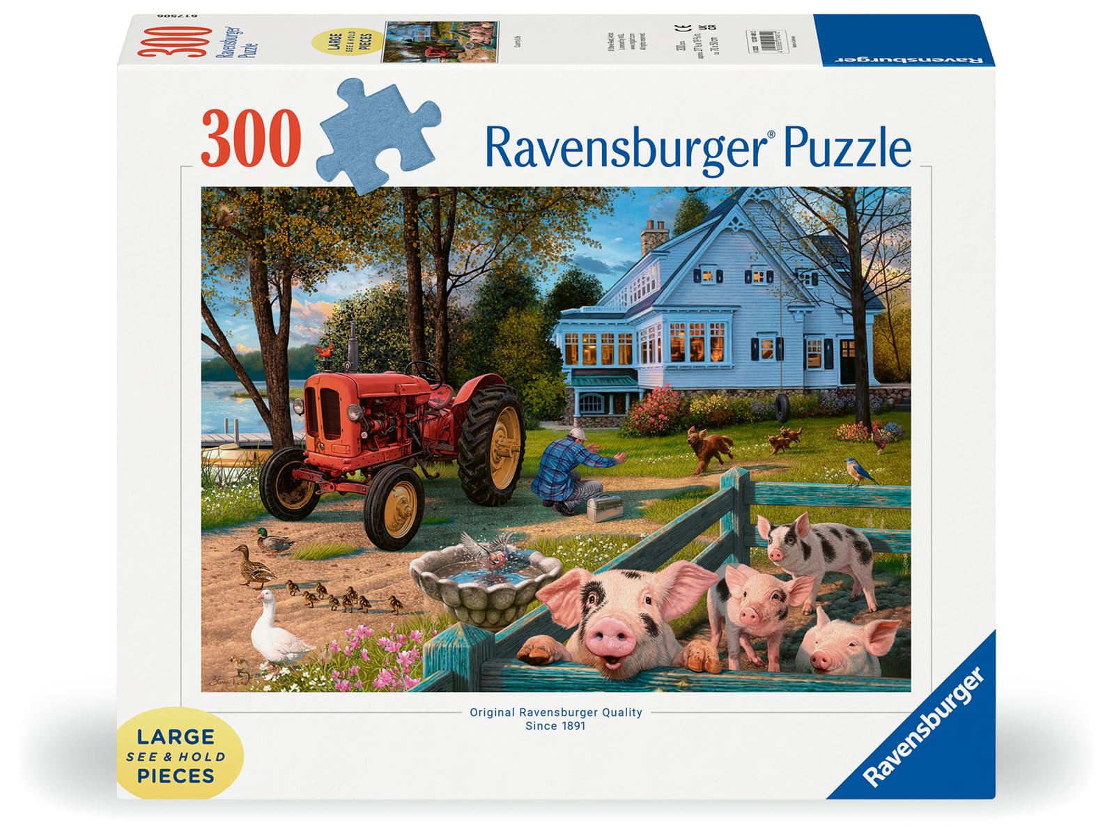 Ravensburger Country Life 300 Piece Large Format Puzzle | Idyllic Farm Scene by Steve Read | Perfect Interlocking Fit | Eco-Friendly Materials - Image 2