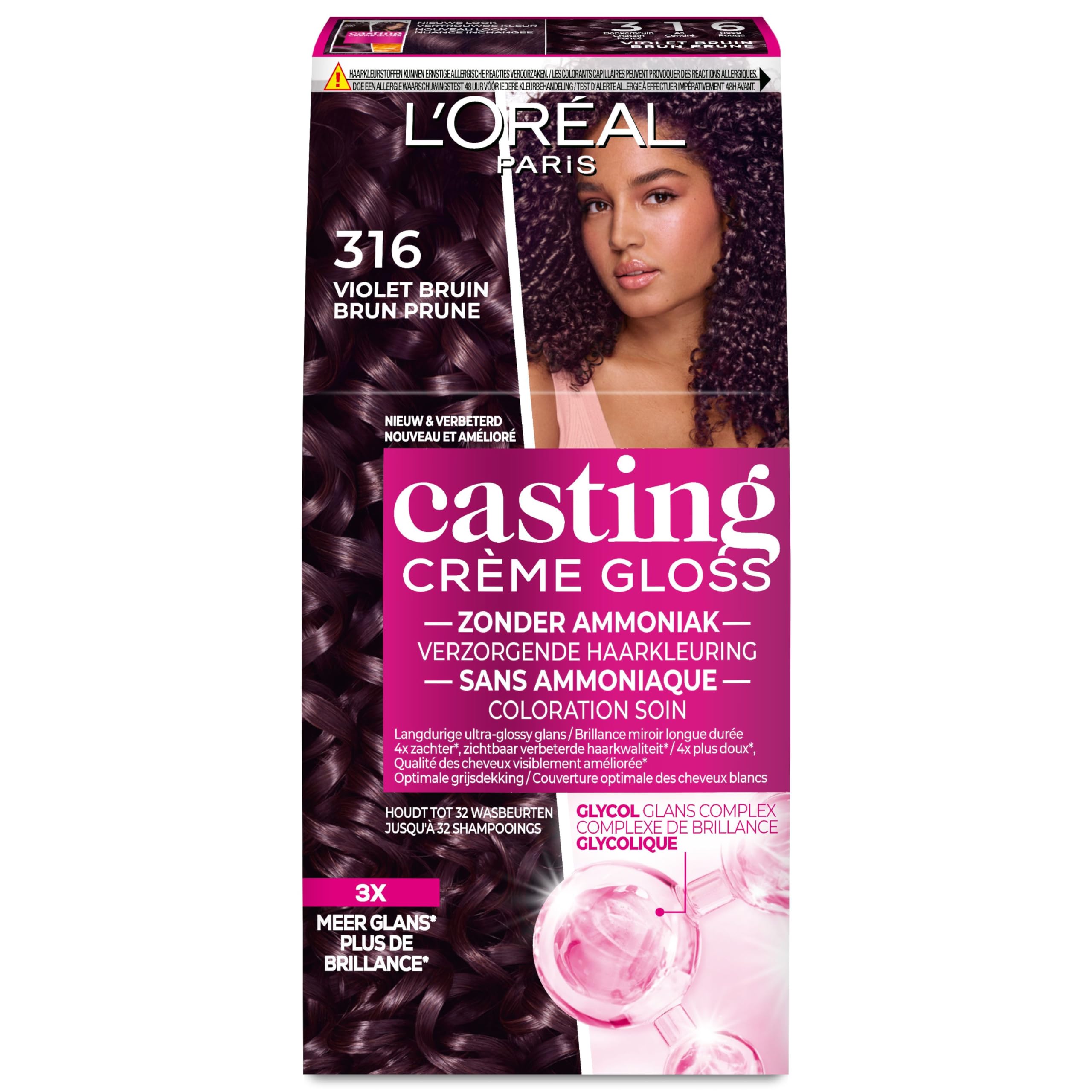 L'Oréal Paris Casting Creme Gloss Violet Brown 316 - Półtrwała koloryzacja włosów bez amoniaku