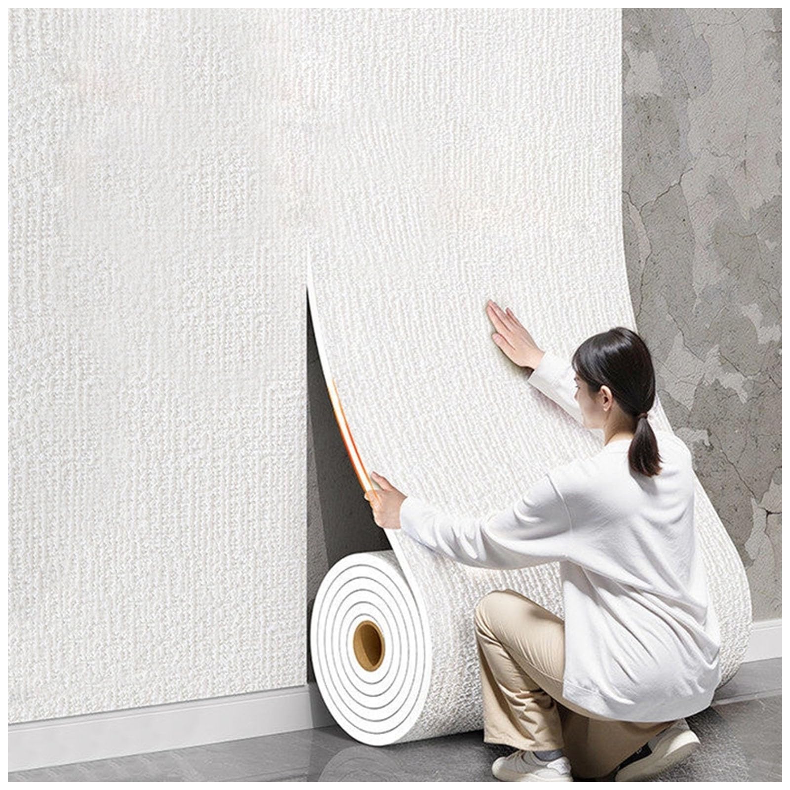 Papel Pintado Autoadhesivo 3D 5mm Papel de Pared no se Decolora Lámina de Aluminio, Aislamiento Térmico Adhesivo Paneles de Pared, Pegatinas Decorativas para Salón