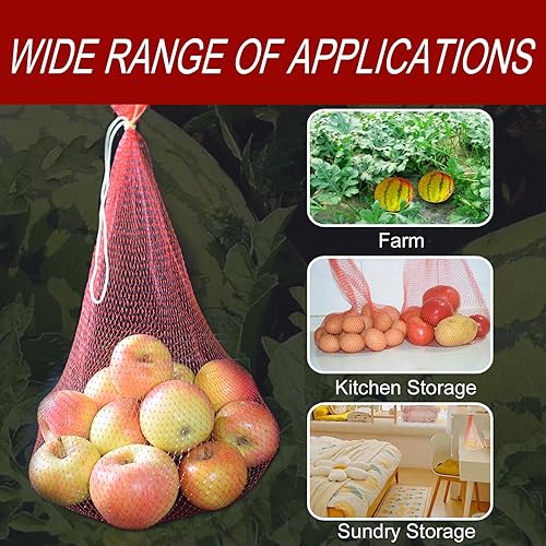 Miniatura 4 de WEISGJA Redes de sandía, 50 bolsas de malla de nailon reutilizables, hamacas de melón resistentes de 24 pulgadas con cordón, bolsas de red de