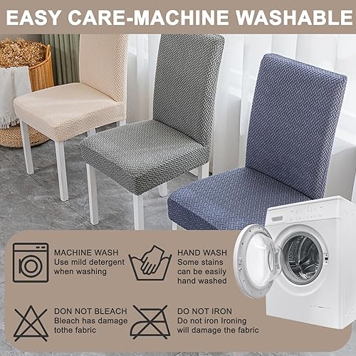 Miniatura 6 de Fundas elásticas para sillas de comedor, fundas de asiento para sillas de comedor, juego de 46 fundas para sillas de cocina para el hogar, hotel,