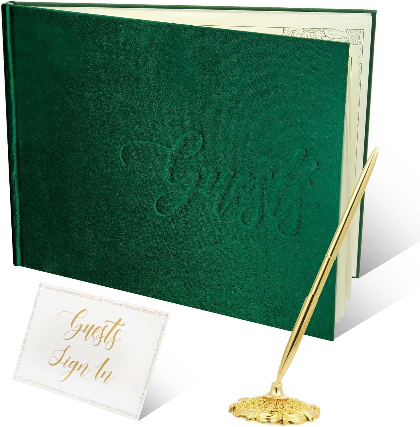 slcinwzdt Wedding Guest Book Set,Velvet Wedding Guestbook