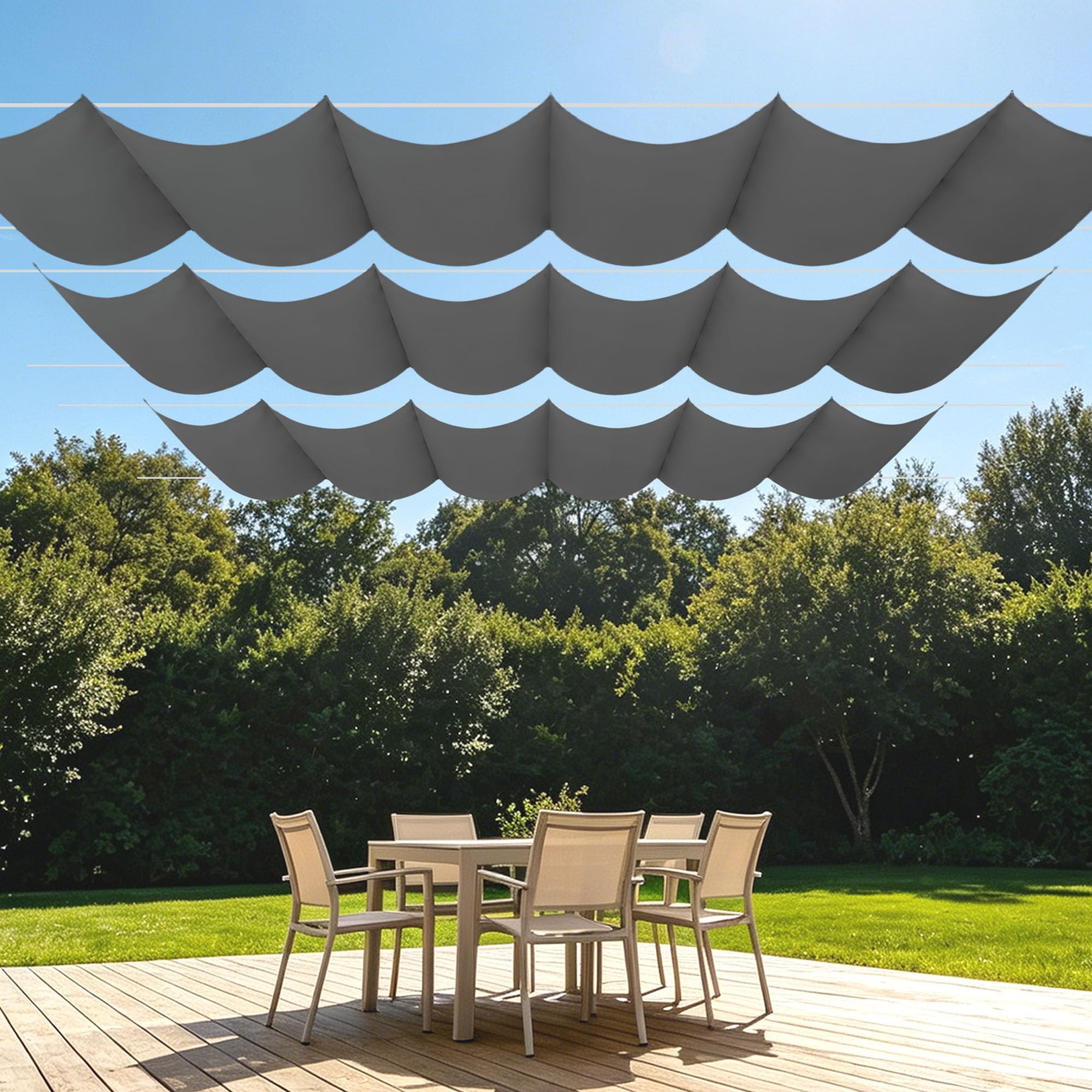 Voile d'ombrage imperméable 150x150 gris foncé pour jardin