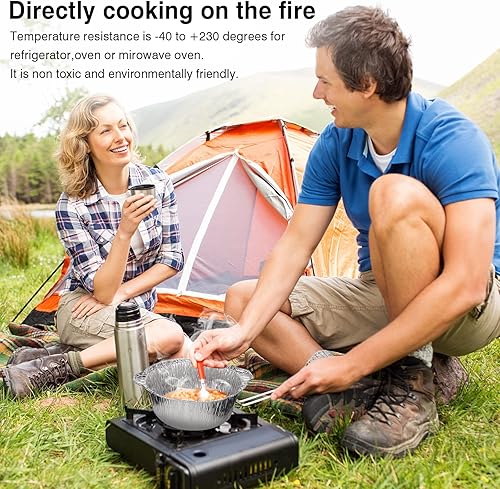 Miniatura 7 de Olla de papel de aluminio con tapas, 4 cuartos de galón, 10 unidades  Contenedores de cocina desechables con bloqueo de calor de 3.8 litros  Olla de