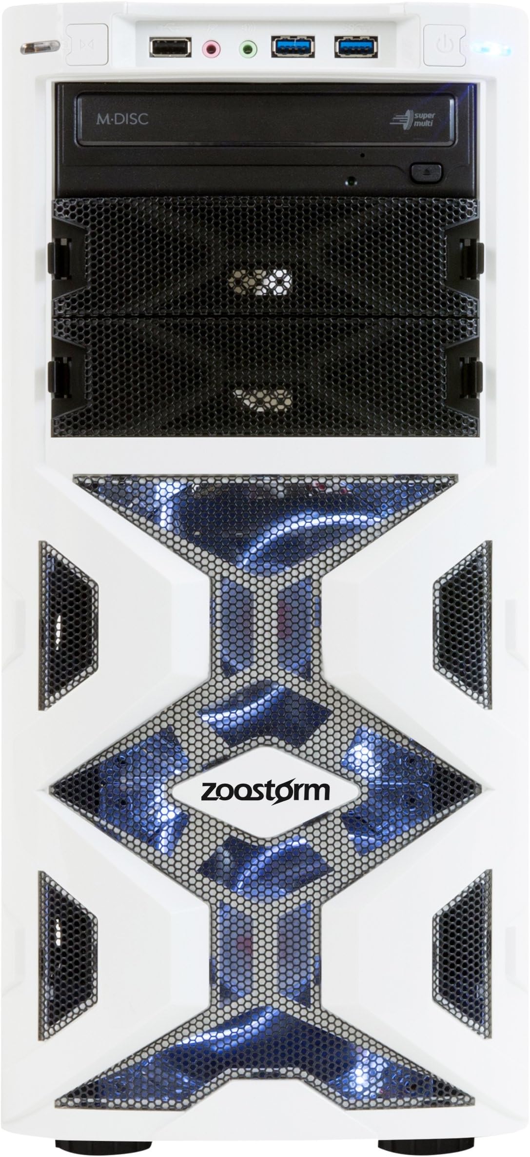 StormForce Tornado Gaming Desktop PC (White) - (Intel Core i5-6400 2.7 GHz, 8 GB RAM, 1 TB HDD, NVIDIA GeForce GTX 1050 Dedicated Graphics, DVD/RW, Wi-Fi, Windows 10)