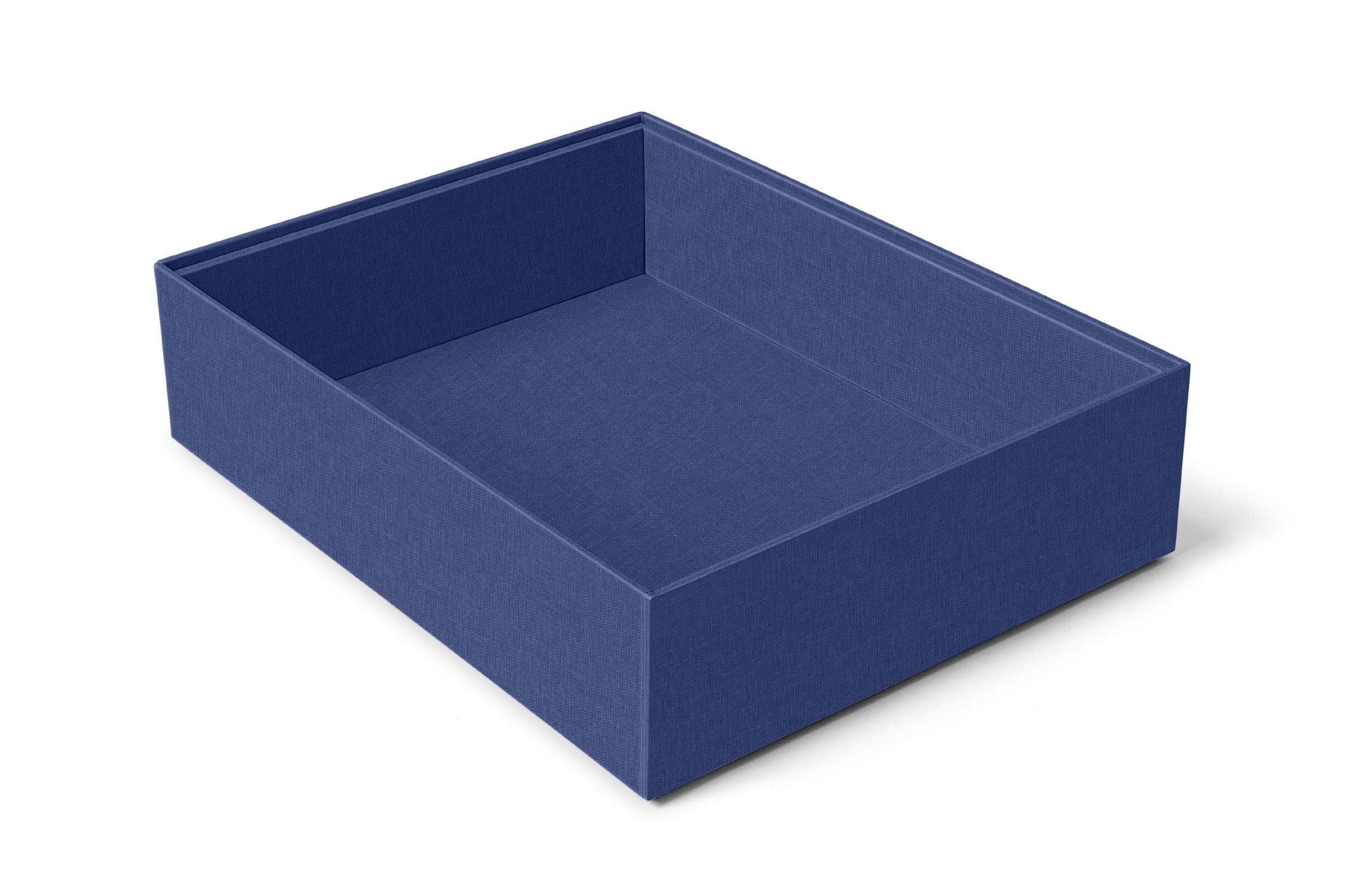 ilo - Schubladen Ordnungssystem cm 35x27 H.8,5 - Schrank Organizer für Unterwäsche Schmuck Make Up. Schachtel mit 1 Abteilung - Technischen Stoff Blau - Recycelbar und in Italien Hergestellt