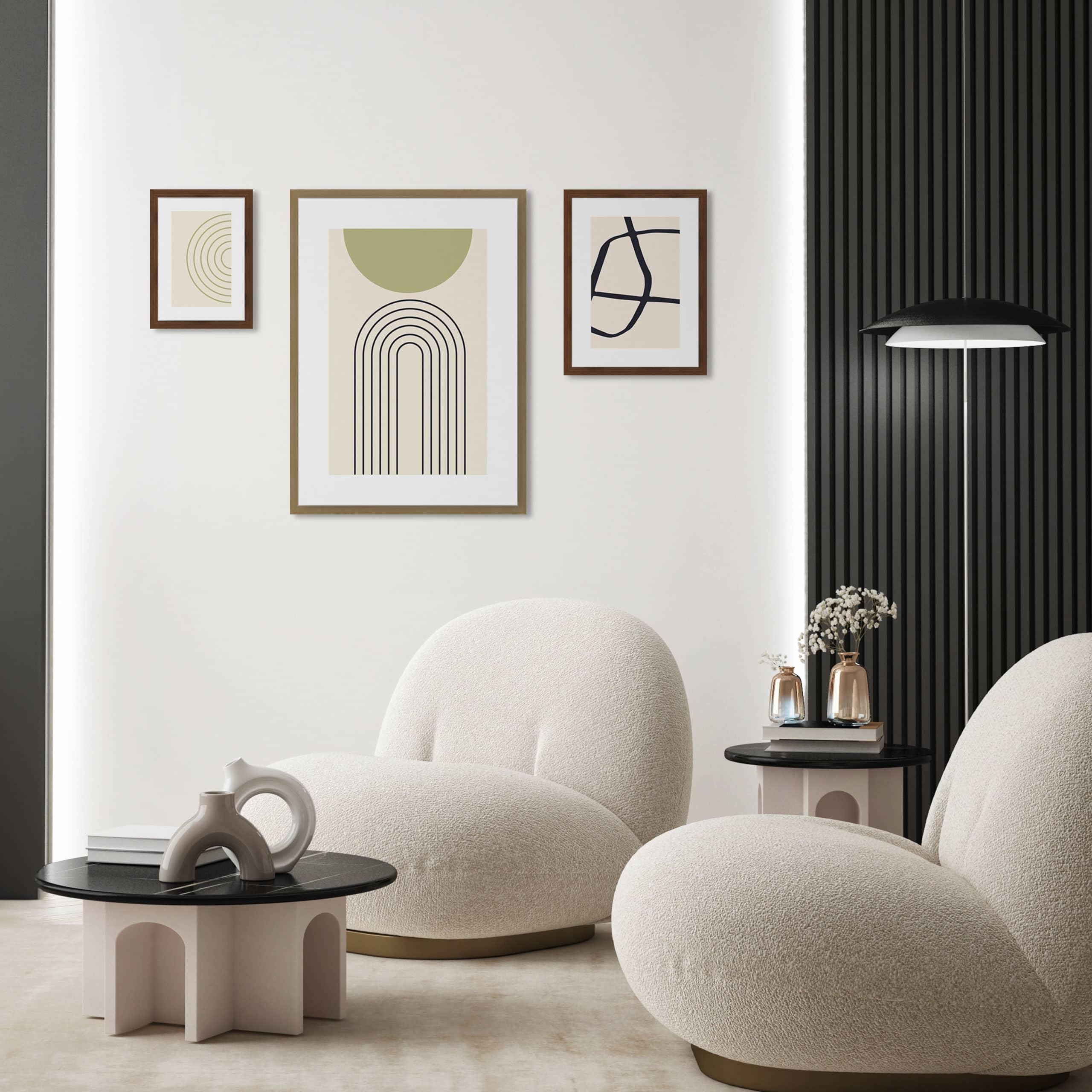 accent by nielsen Holz Bilderrahmen Velino, Set mit 3 Rahmen, Braun | Holz (MDF) Collage im Hoch- & Querformat zum Aufhängen Braun matt Echtglas