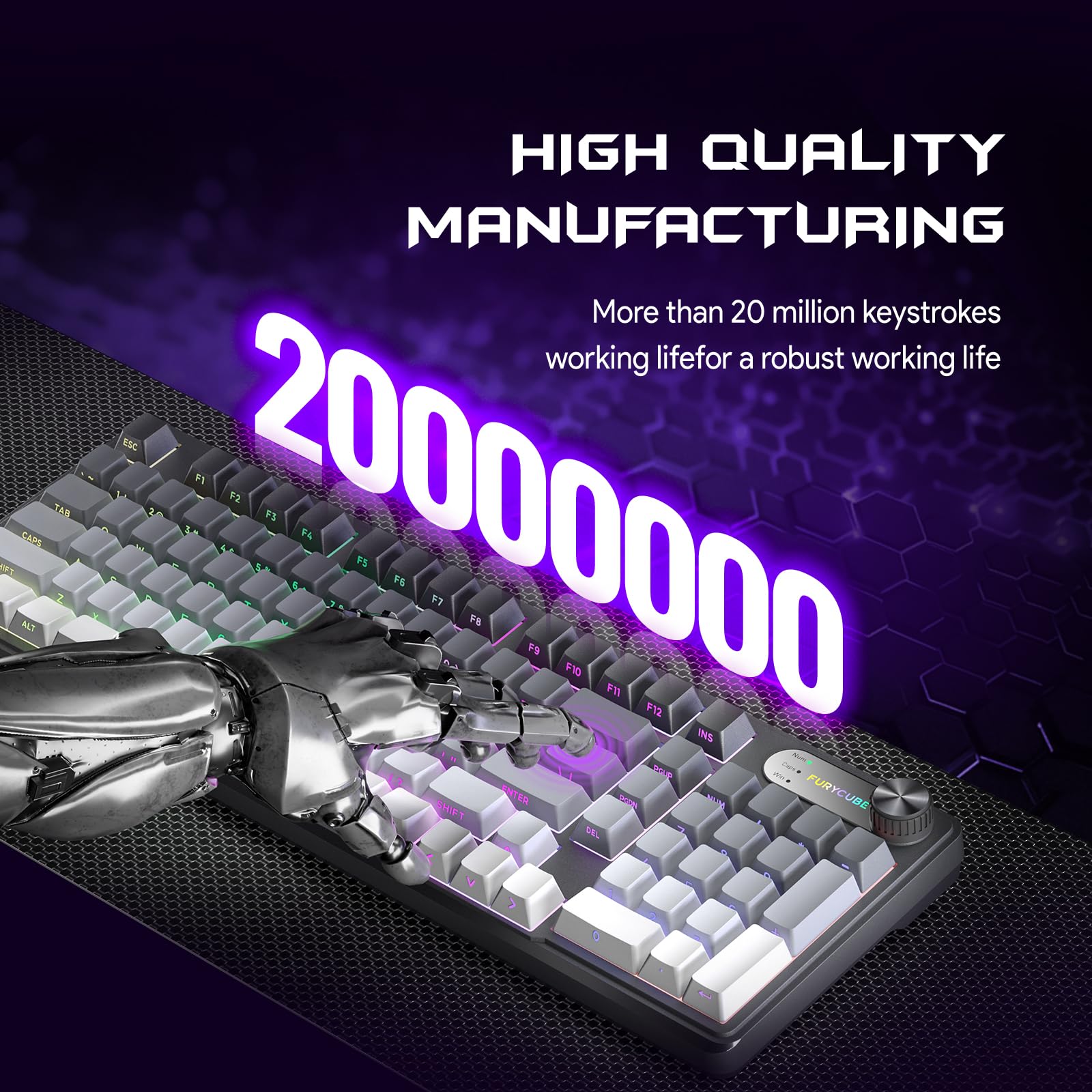 FURYCUBE Gaming Keyboard IP98-Gradient Gray : Amazon.ca: Electronics