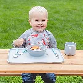 green sprouts Easy-wear Long Sleeve Bib | Waterproof Protection | Flipped Pocket, Soft Material, Easy Clean Smock