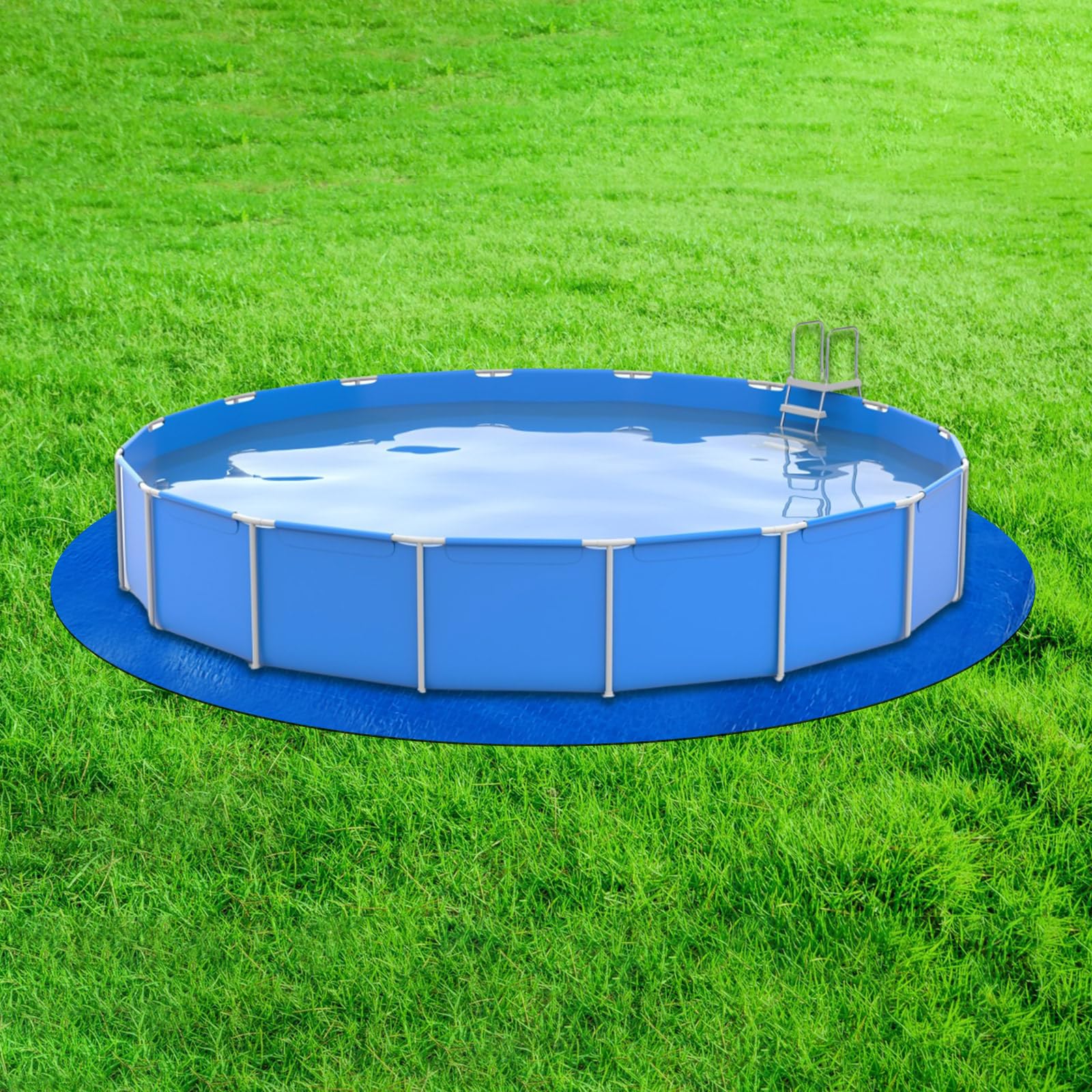 10 x 10 pies, paño Redondo para Piscina, Almohadilla Protectora Resistente para Evitar pinchazos, Lona de Piscina para Piscinas sobre el Suelo