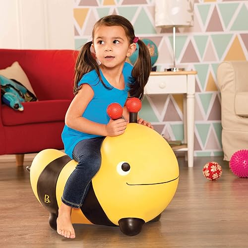 Miniatura 2 de B. toys - Bouncy Boing! - Bizzi- Bouncer- Inflable Bee Bouncer- Ride On- Bomba de aire incluida - Sit & Bounce - 18 meses +