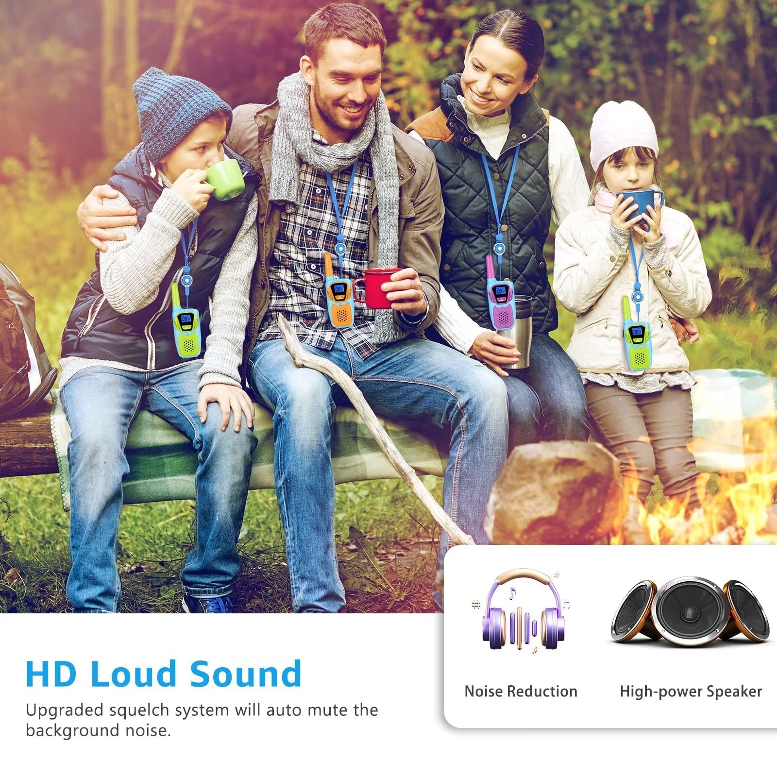 Walkie Talkies - Walkie Talkies para niños, paquete de 3 walkie talkies para adultos, radios recargables de larga distancia de 2 vías para familia, camping, senderismo, ciclismo, juguetes para niños 5