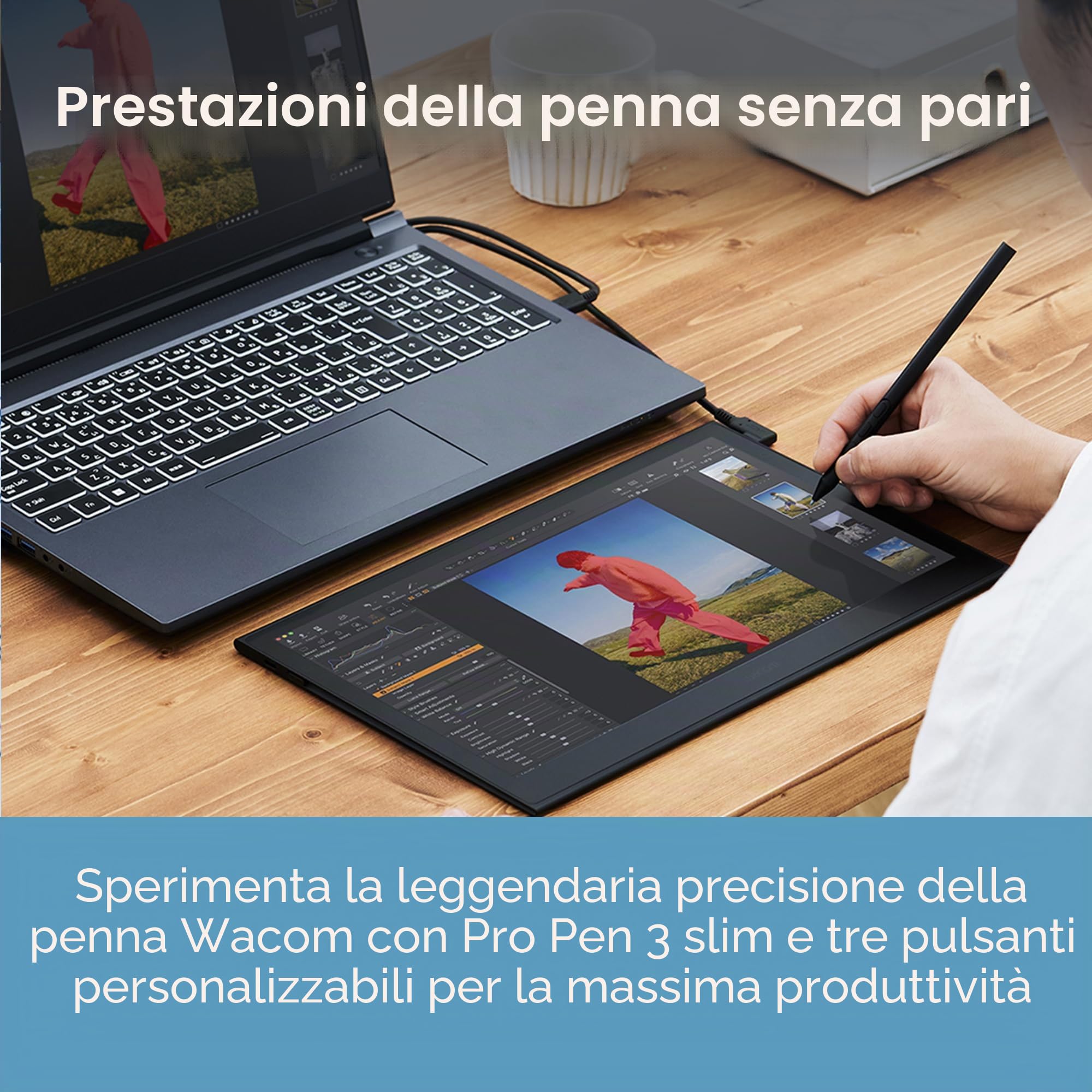 Wacom Tavoletta grafica 13.3 pollici Nero, 2048 livelli, USB, GRAPHIC_TABLET, Penna digitale, Computer portatile, Desktop, Tablet