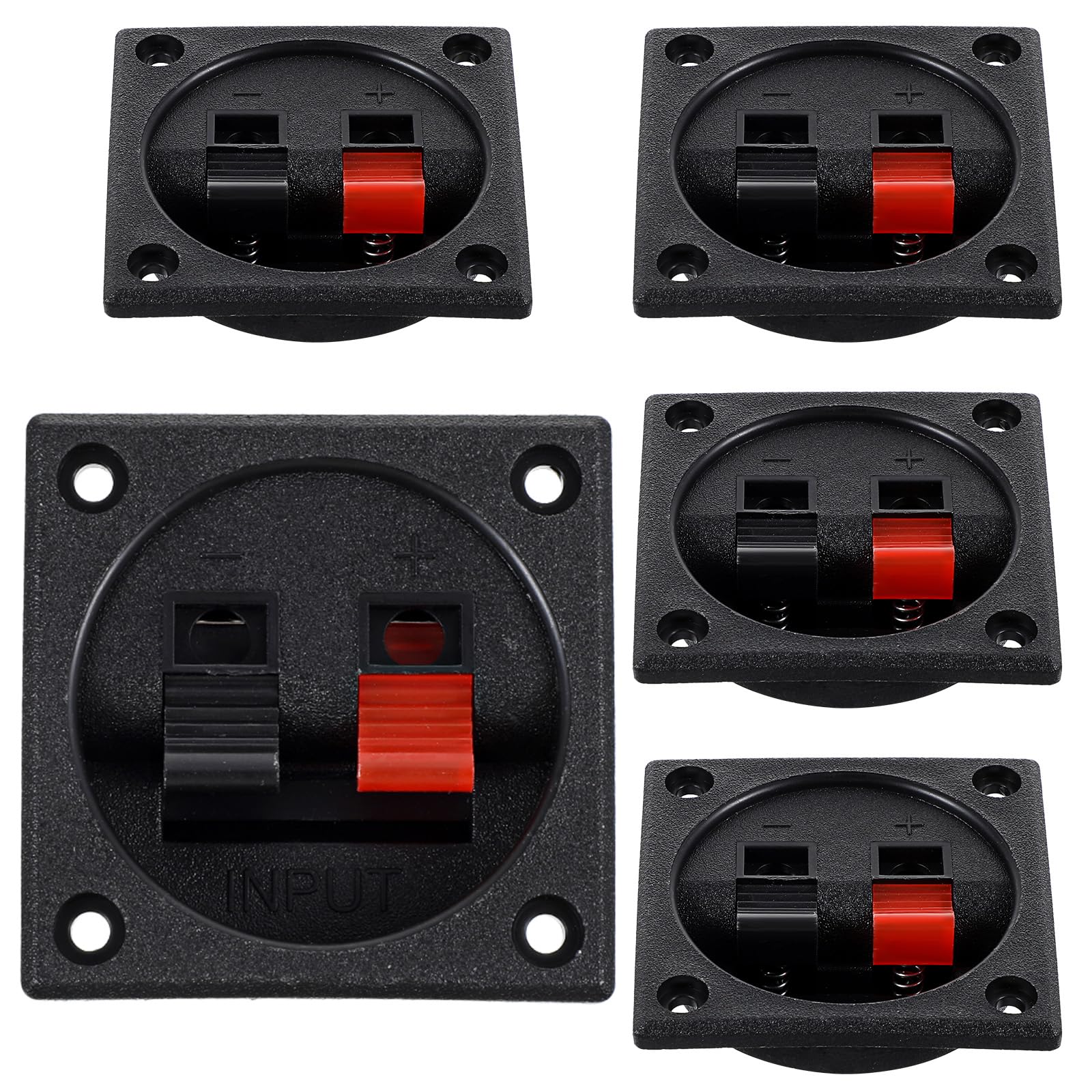 4PCS Speaker Box Terminal Cup, Subwoofer Box Terminal Connector, Spring Square Subwoofer Boxes for Car Speaker Home Sub Woofer