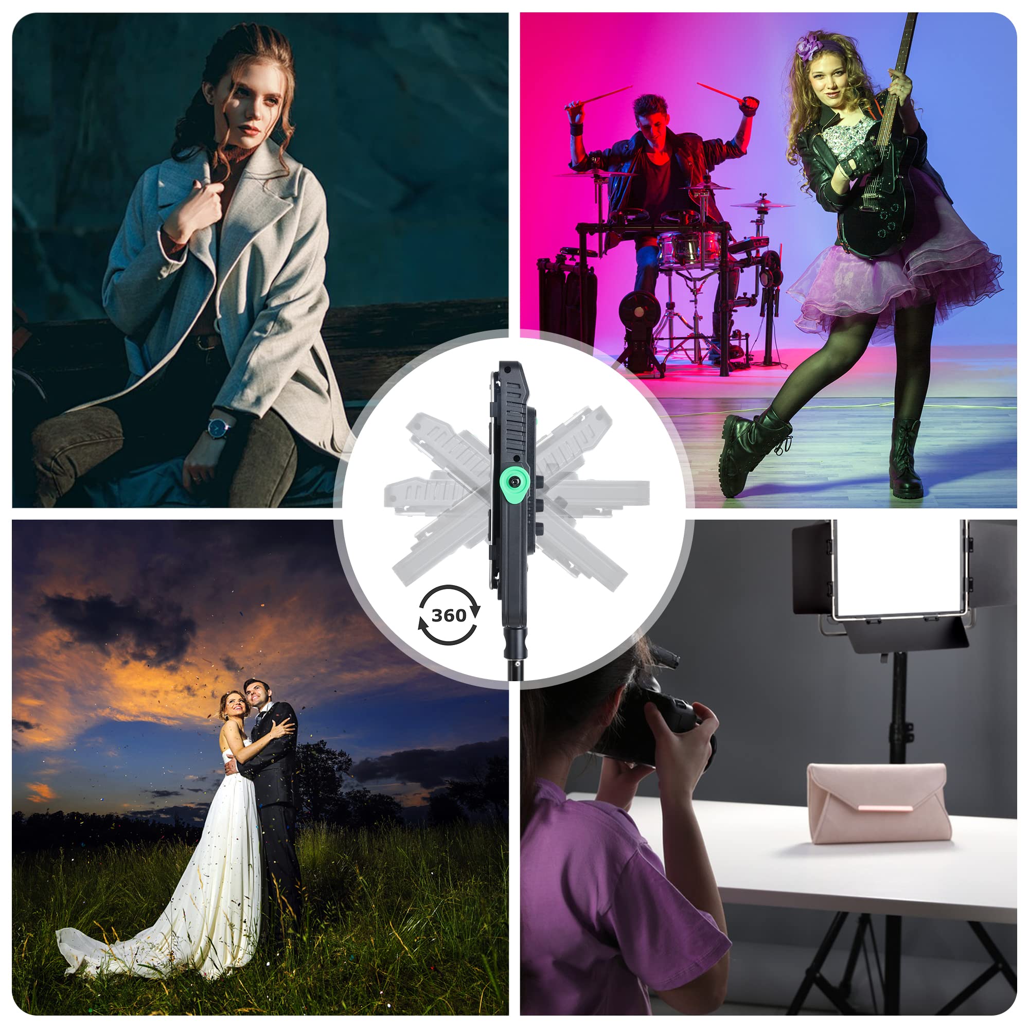 VILTROX 30W Foco de vídeo LED RGB Iluminación de fotografía con control de aplicación 360° a todo color Bi-color regulable 2800K~6800K CRI97+ TLCI97 para juegos/transmisión/YouTube (weeylite WP35)