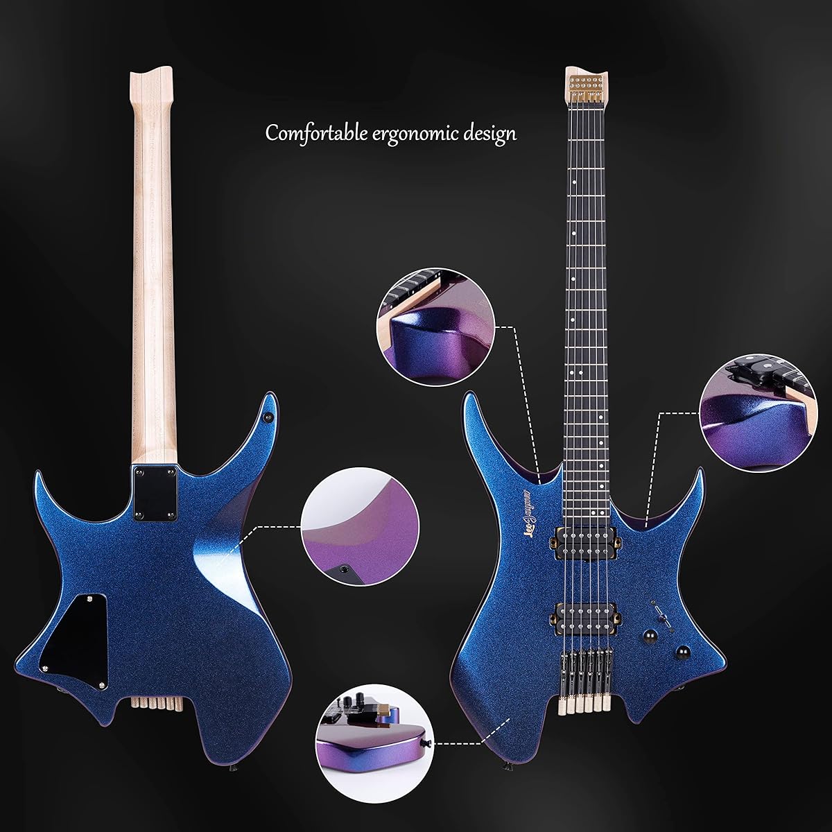 $28/mo - Finance Leo Jaymz 6 Strings Headless Electric Guitar