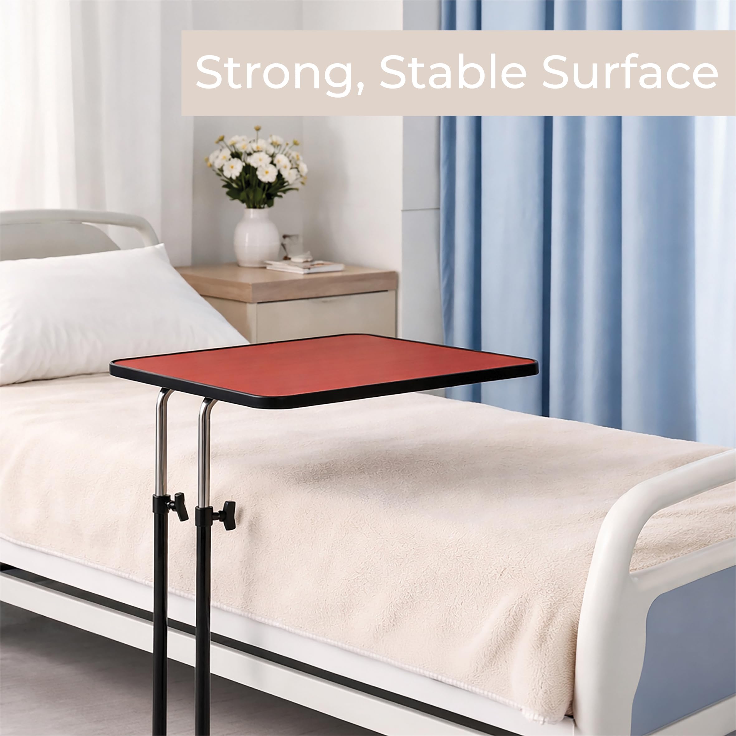 Aidapt Canterbury - Mesa de Altura Ajustable con Parte Superior inclinable (0-45°), Mesa Auxiliar móvil con Ruedas, Superficie de 550 x 410 mm, Uso doméstico y Dormitorio