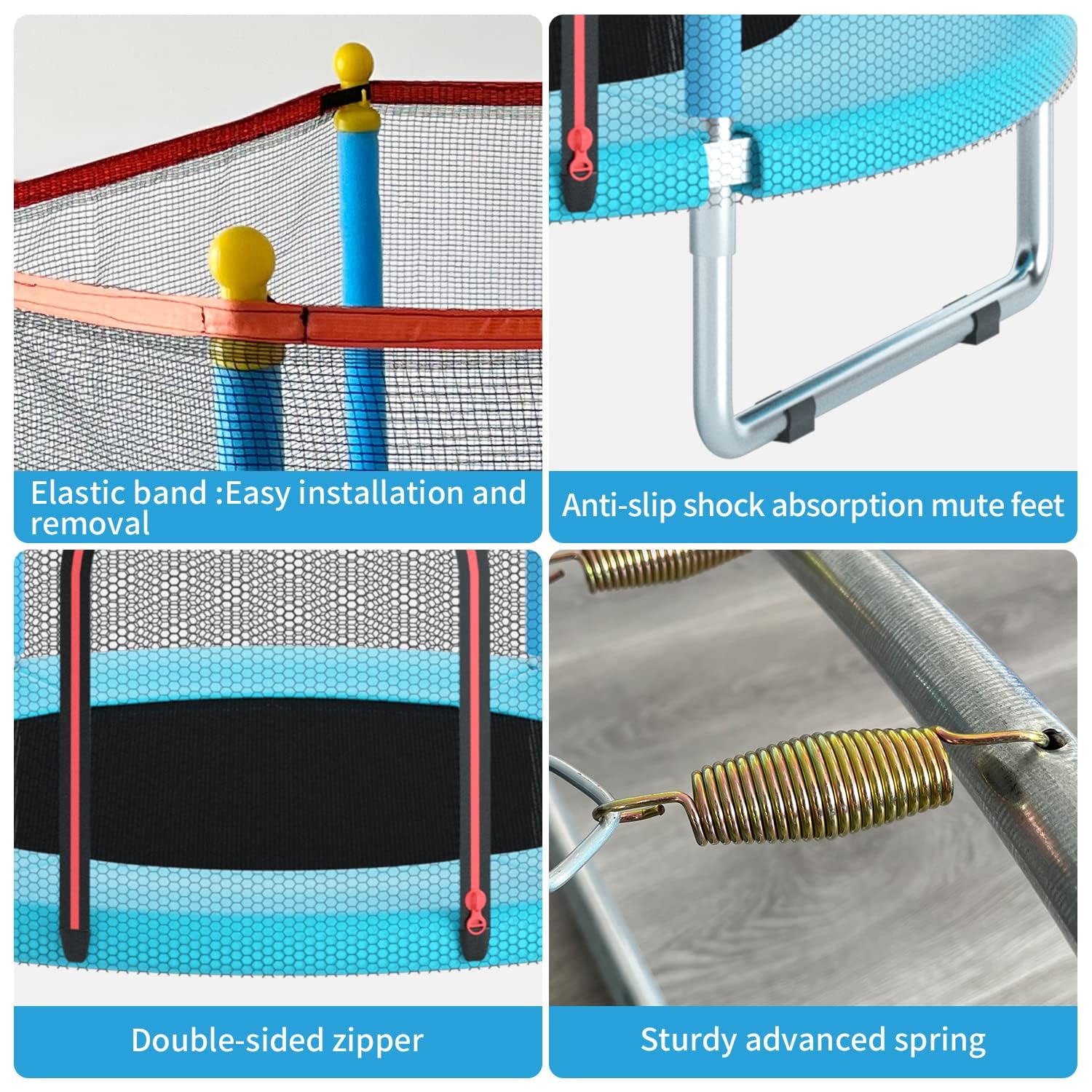 Trampoline pour Enfants 150cm avec Filet de Sécurité, Panier de Basket et Tapis de Saut - étanche, Réglable, 200kg