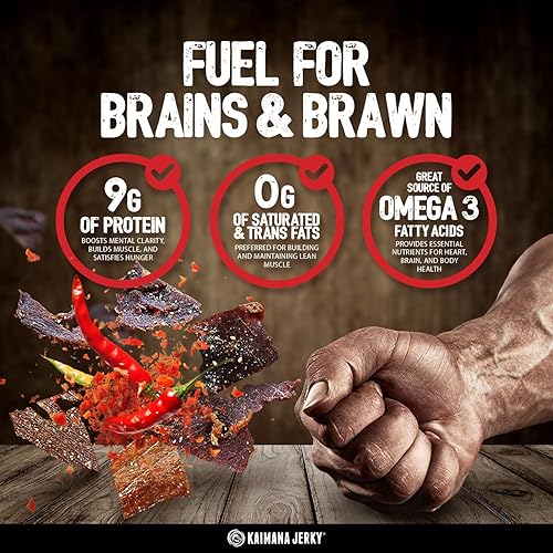 Miniatura 6 de Kaimana Jerky Paquete variado  Ahi Atún, Salmón y Wahoo Ono Fish Jerky  Simple y salado  Todo natural y capturado en la naturaleza  Hecho en Hawái