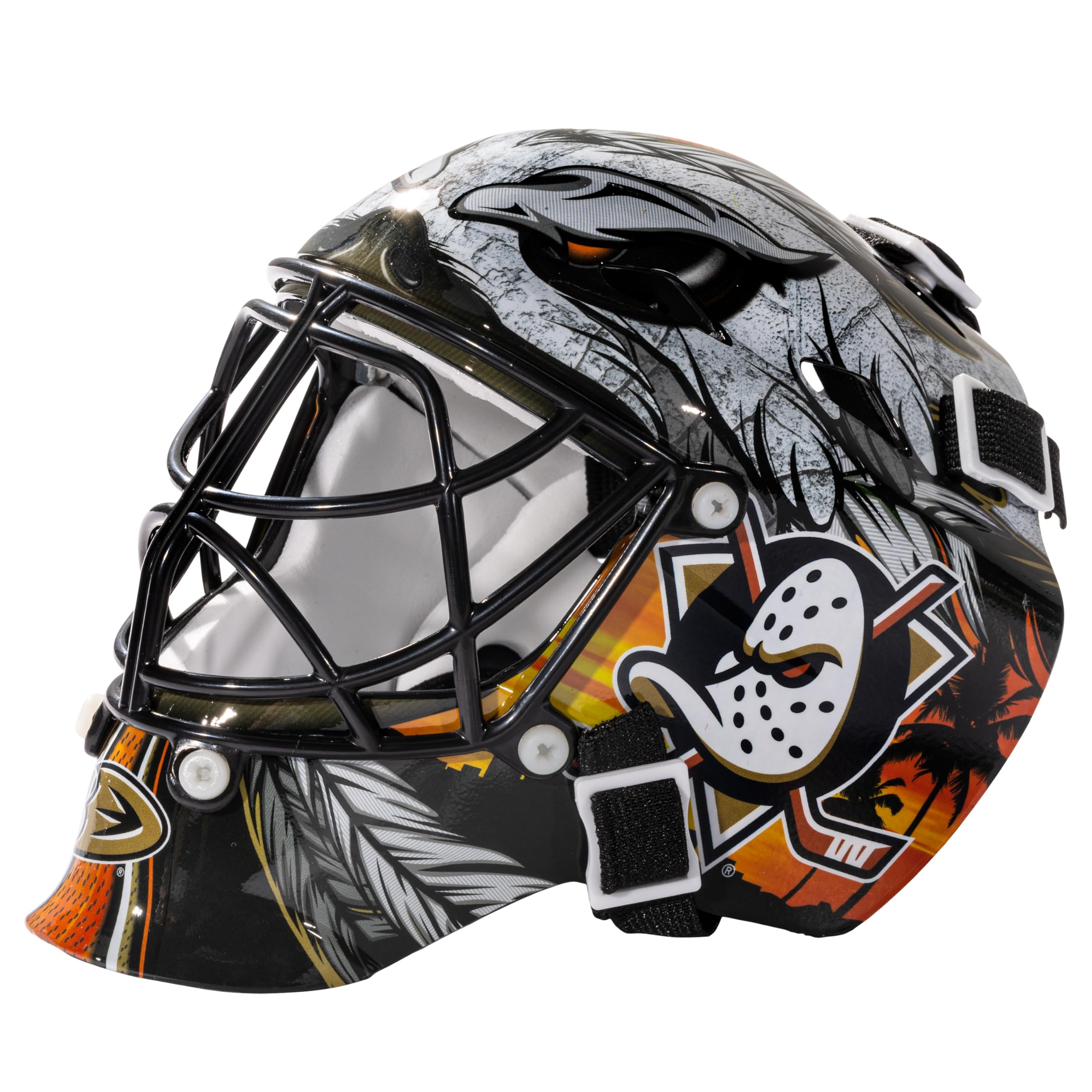 Franklin Sports NHL Team Logo Mini Hockey Goalie Mask with Case - Collectible Goalie Mask with Official NHL Logos and Colors